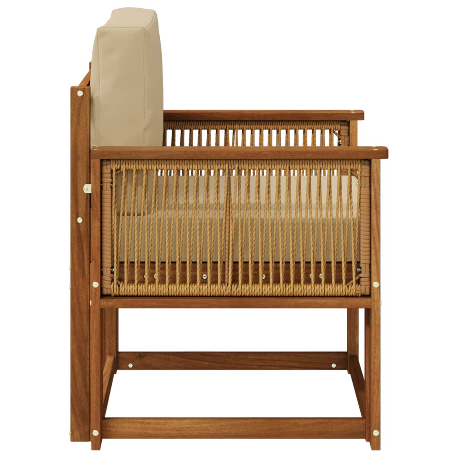 vidaXL Outdoor Mittelsofa Massivholz Akazie Natur