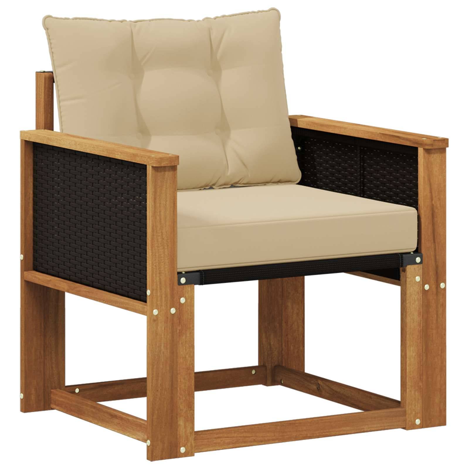 vidaXL Outdoor Mittelsofa Massivholz Akazie Natur