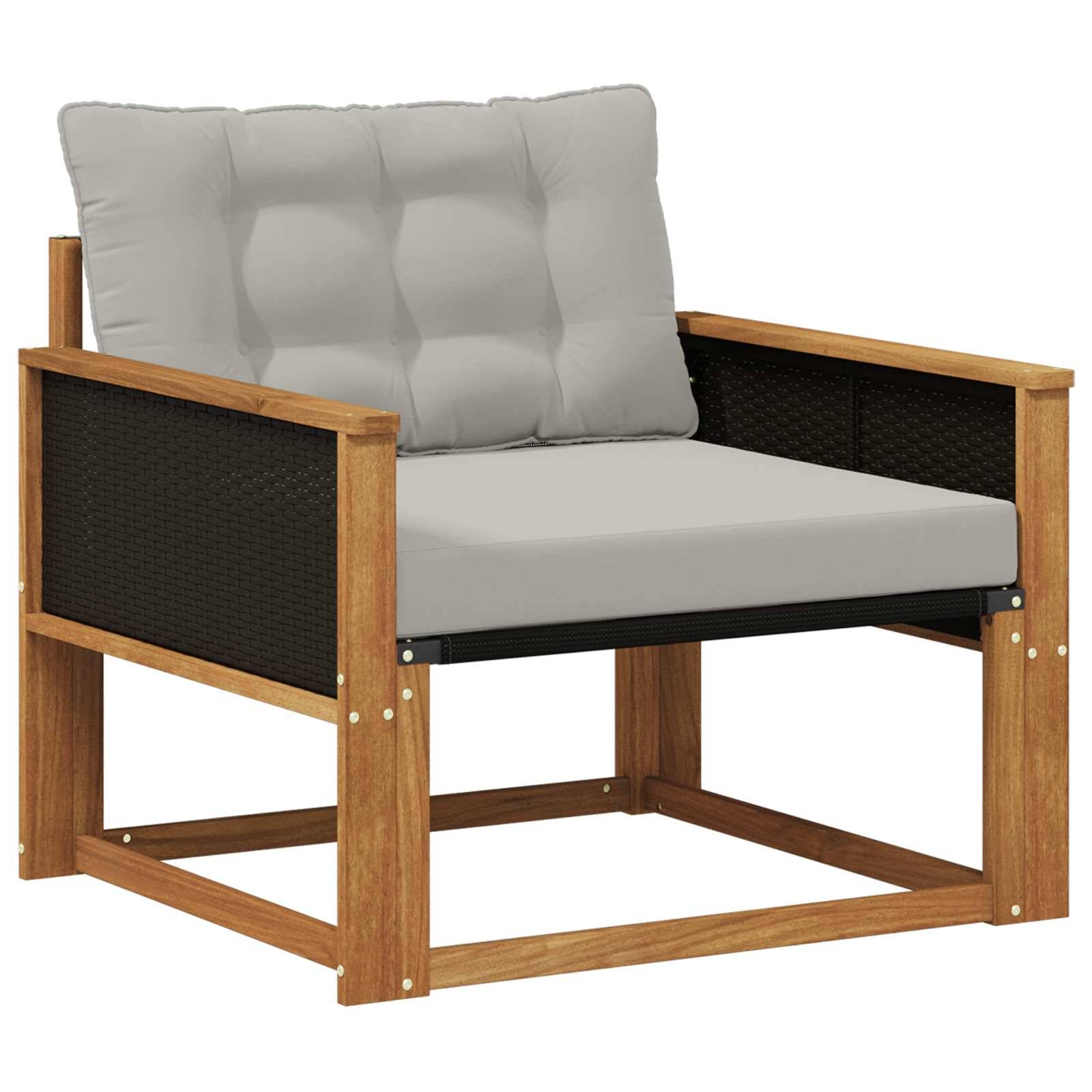 vidaXL Outdoor-Sofagarnitur Massives Akazienholz und Textilene Natur
