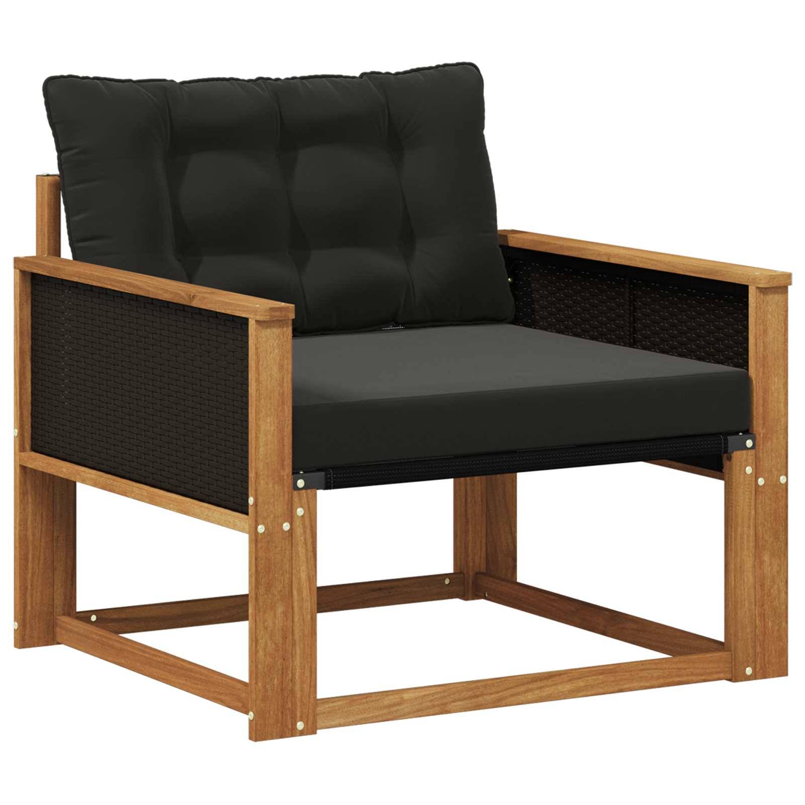 vidaXL Outdoor-Sofagarnitur Massives Akazienholz und Textilene Natur