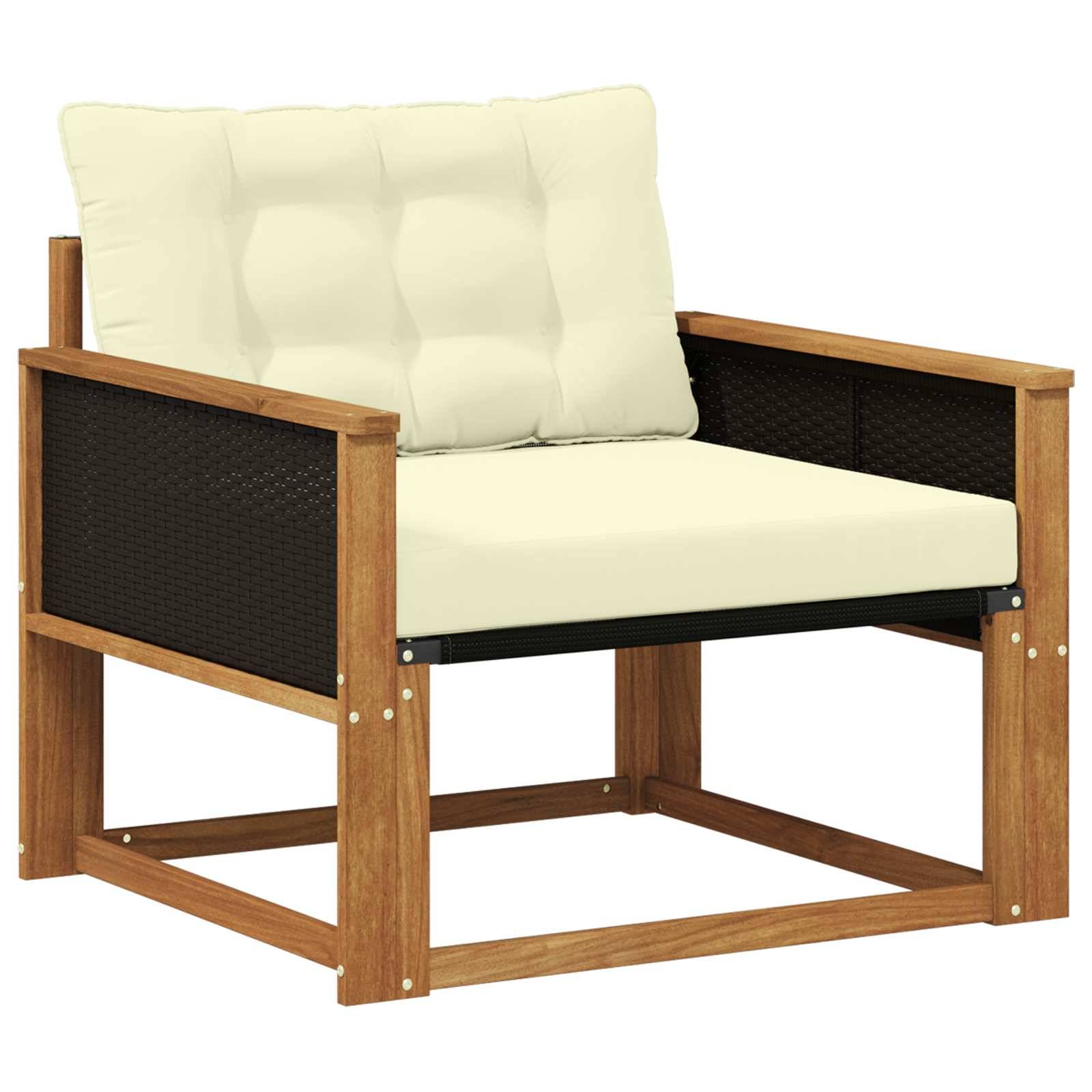 vidaXL Outdoor-Sofagarnitur Massives Akazienholz und Textilene Natur