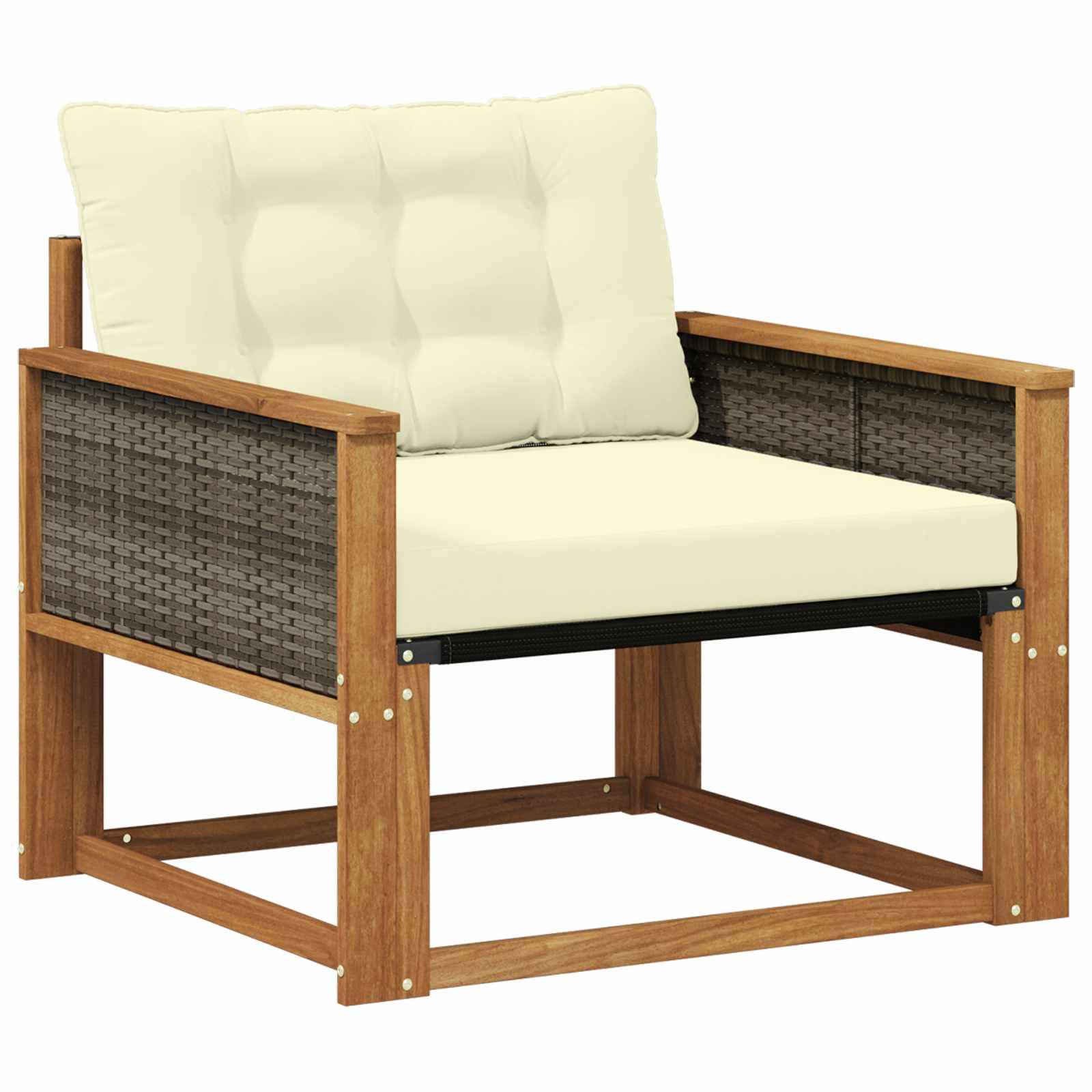 vidaXL Outdoor-Sofagarnitur Massives Akazienholz und Textilene Natur