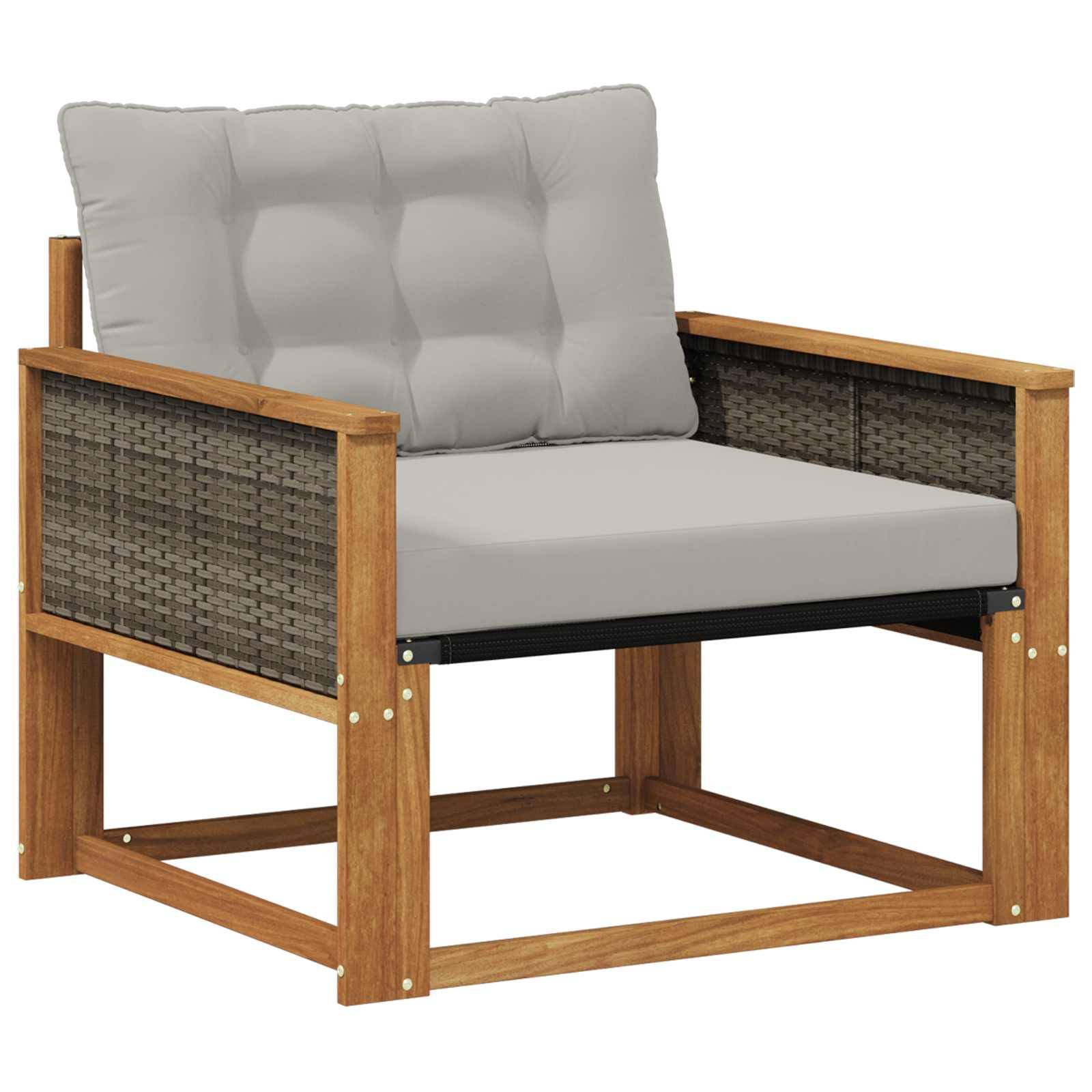 vidaXL Outdoor-Sofagarnitur Massives Akazienholz und Textilene Natur