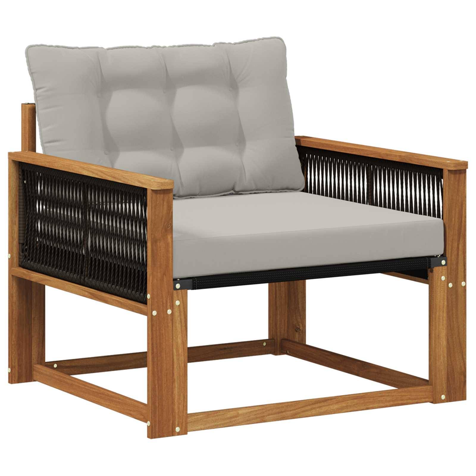 vidaXL Outdoor-Sofagarnitur Massives Akazienholz und Textilene Natur