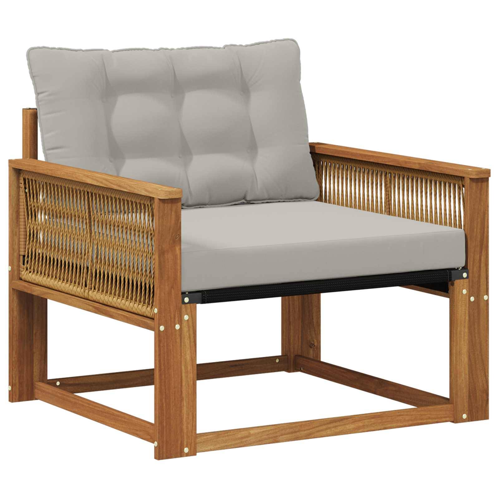 vidaXL Outdoor-Sofagarnitur Massives Akazienholz und Textilene Natur