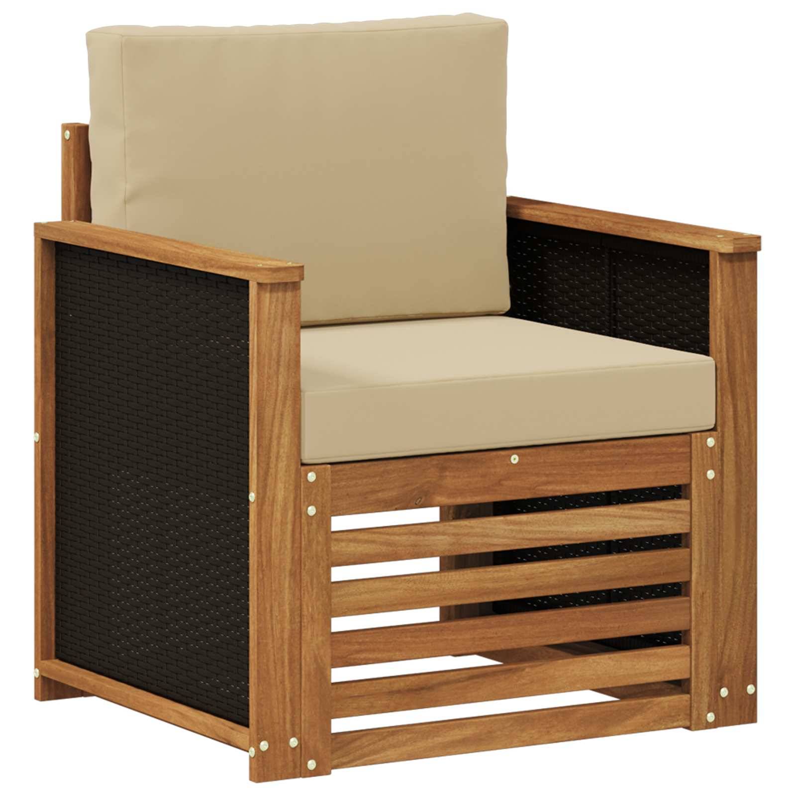 vidaXL Outdoor Mittelsofa Natur