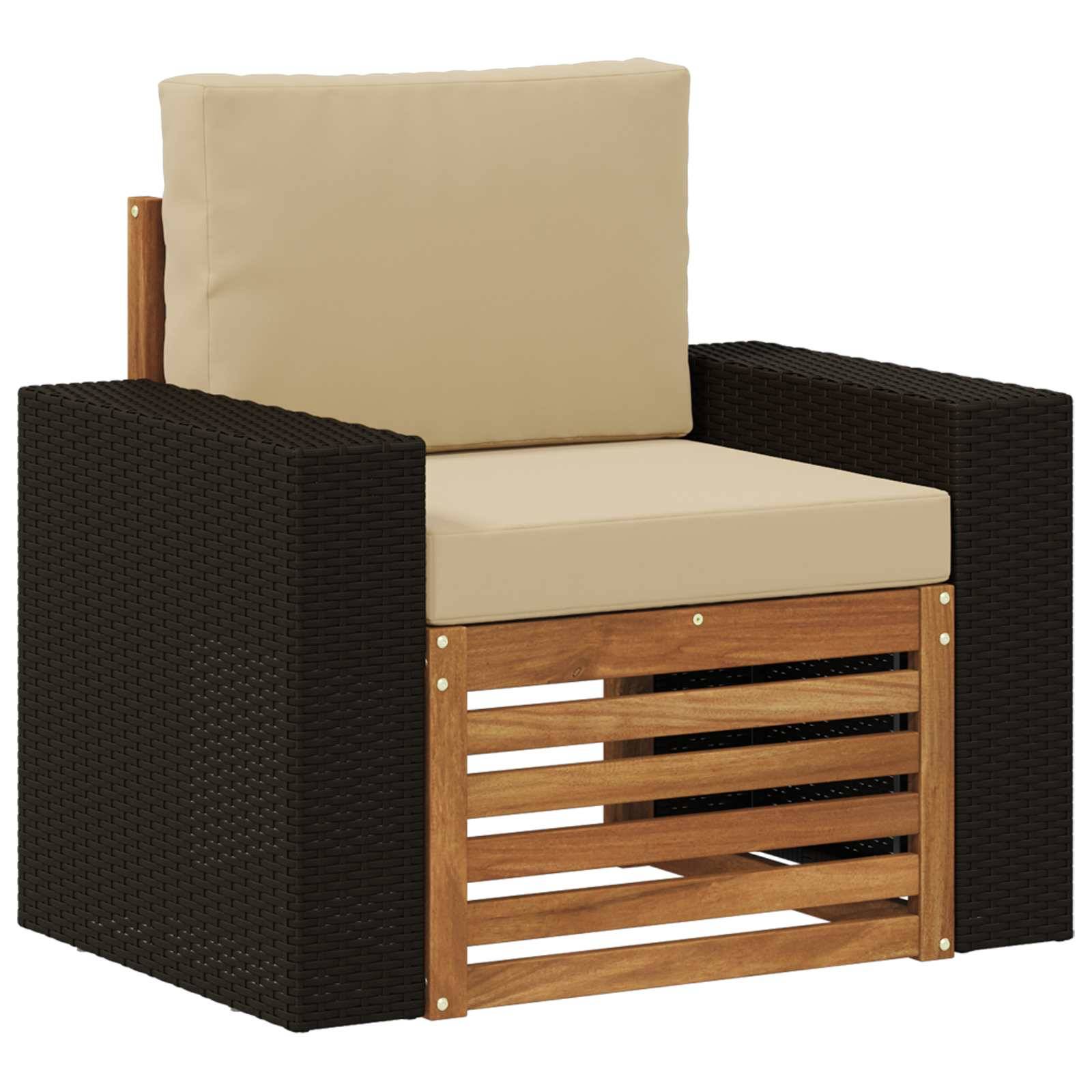 vidaXL Outdoor Mittelsofa Natur