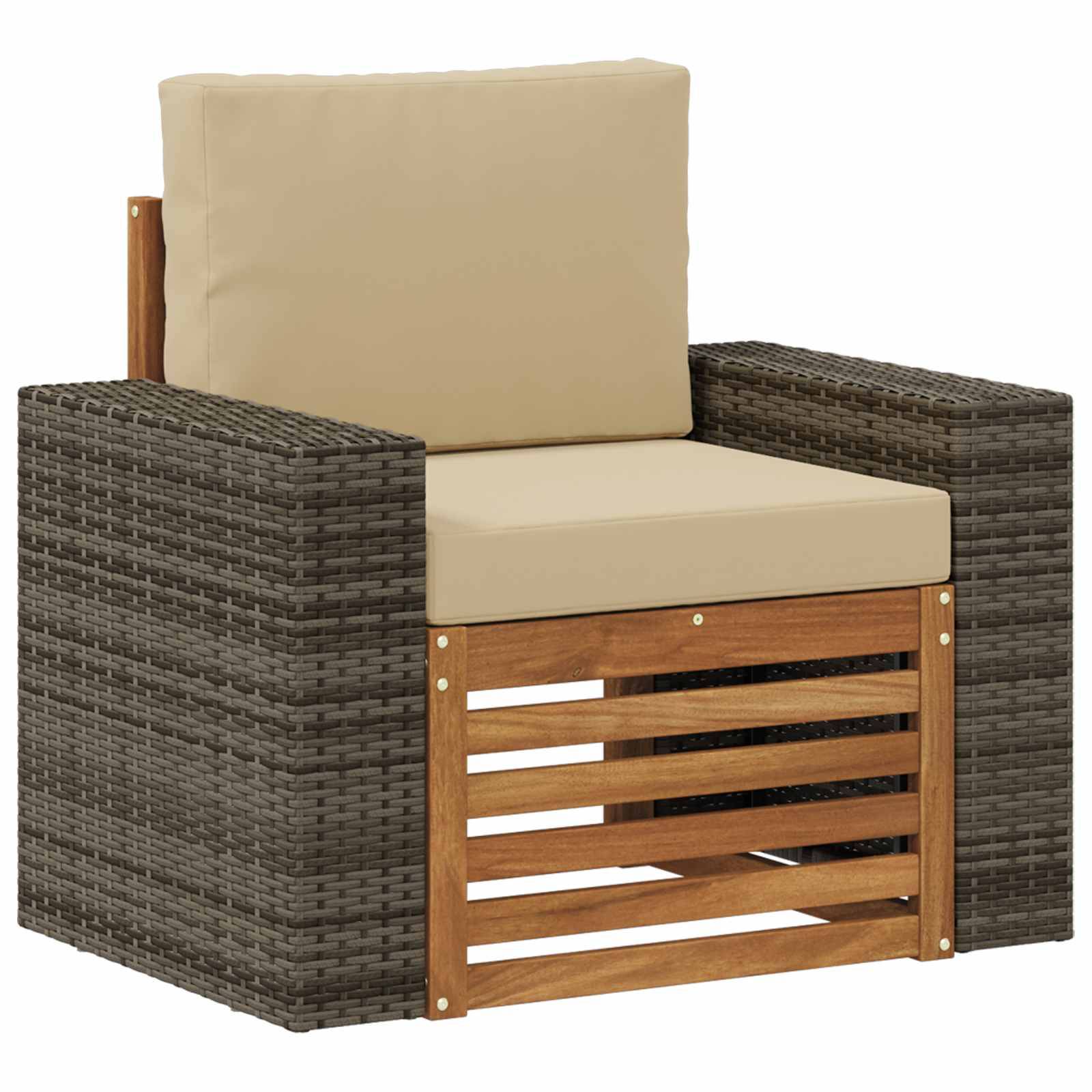 vidaXL Outdoor Mittelsofa Massivholz Akazie Natur