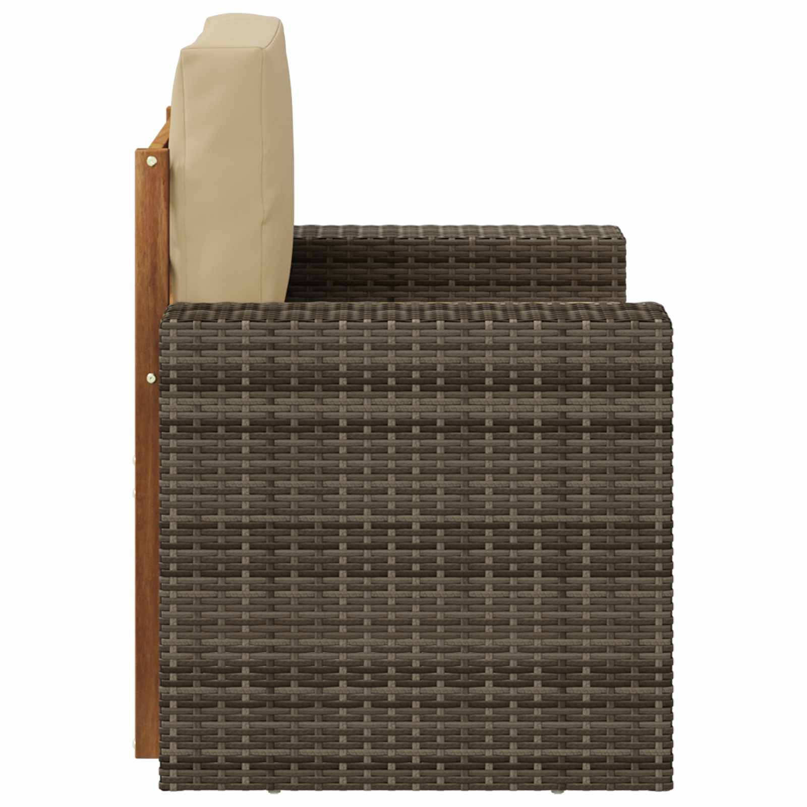 vidaXL Outdoor Mittelsofa Massivholz Akazie Natur