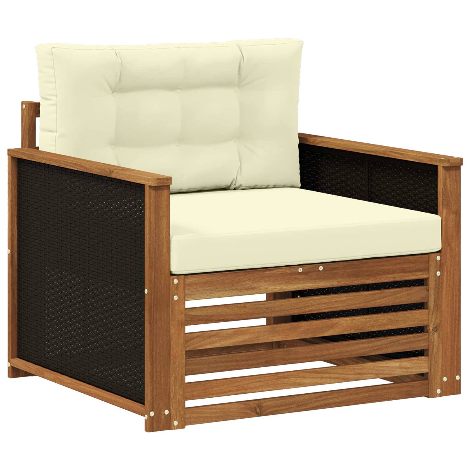 vidaXL Outdoor Mittelsofa Massivholz Akazie Natur