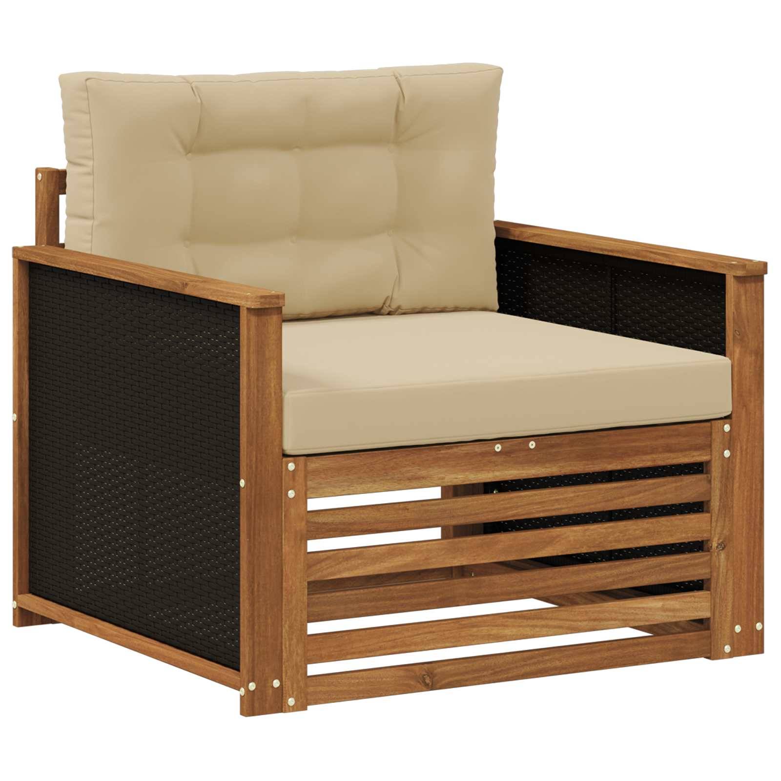 vidaXL Outdoor Mittelsofa Massivholz Akazie Natur