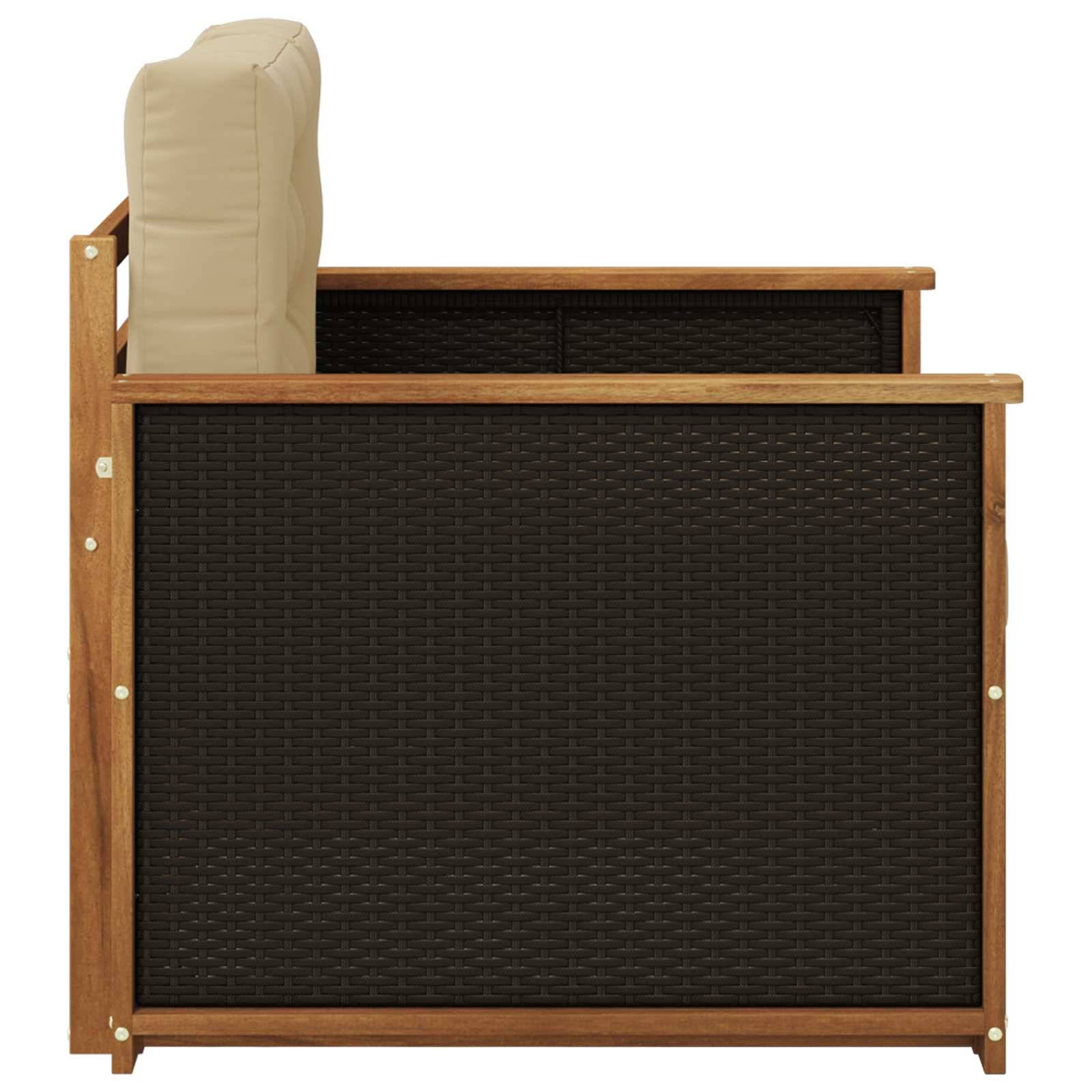 vidaXL Outdoor Mittelsofa Massivholz Akazie Natur
