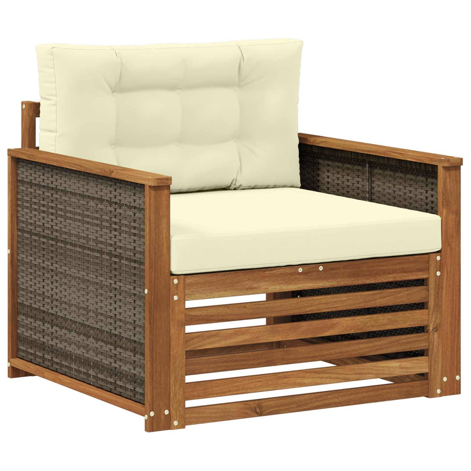 vidaXL Outdoor Mittelsofa Massivholz Akazie Natur