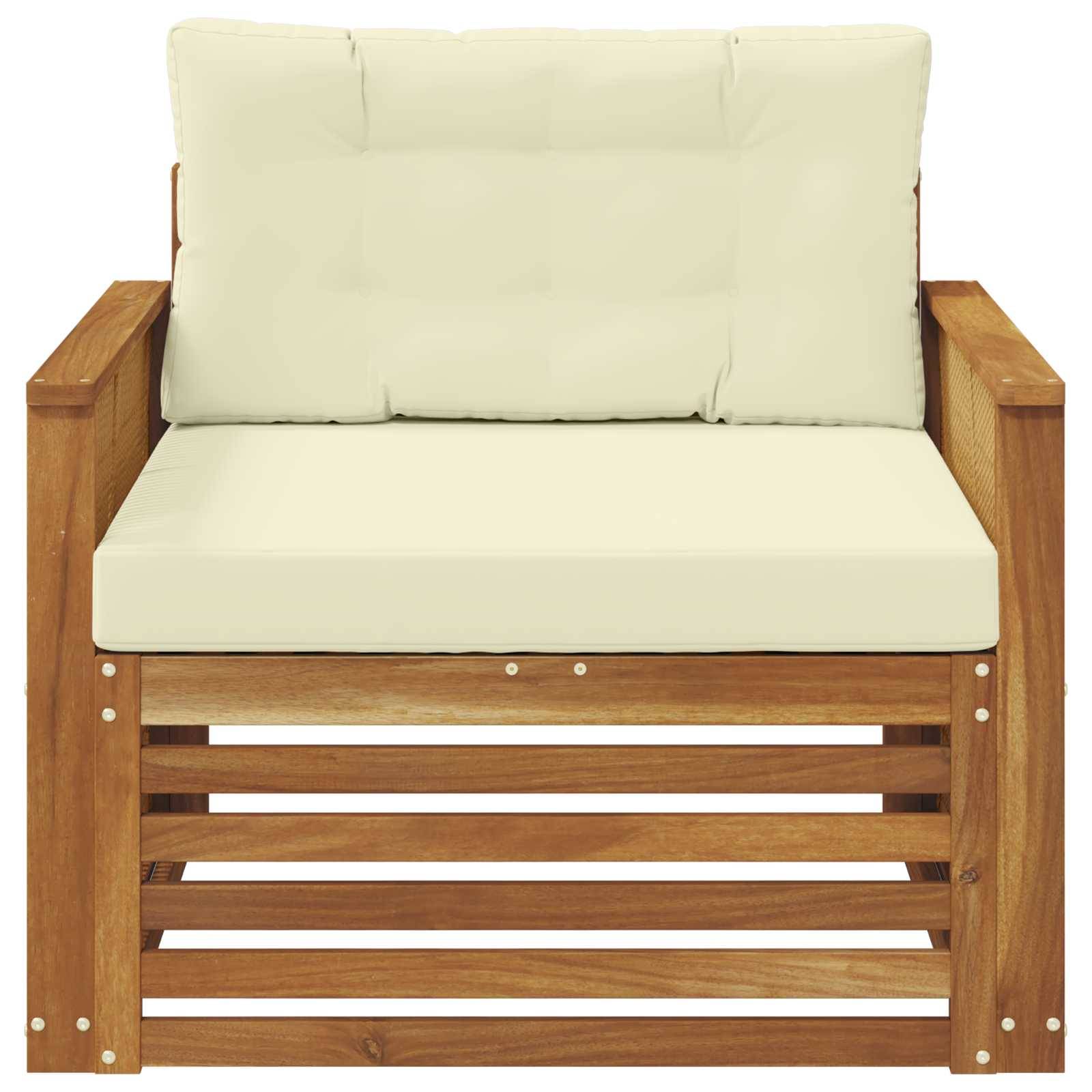 vidaXL Outdoor-Sofa Massivholz Akazie Natur und Creme