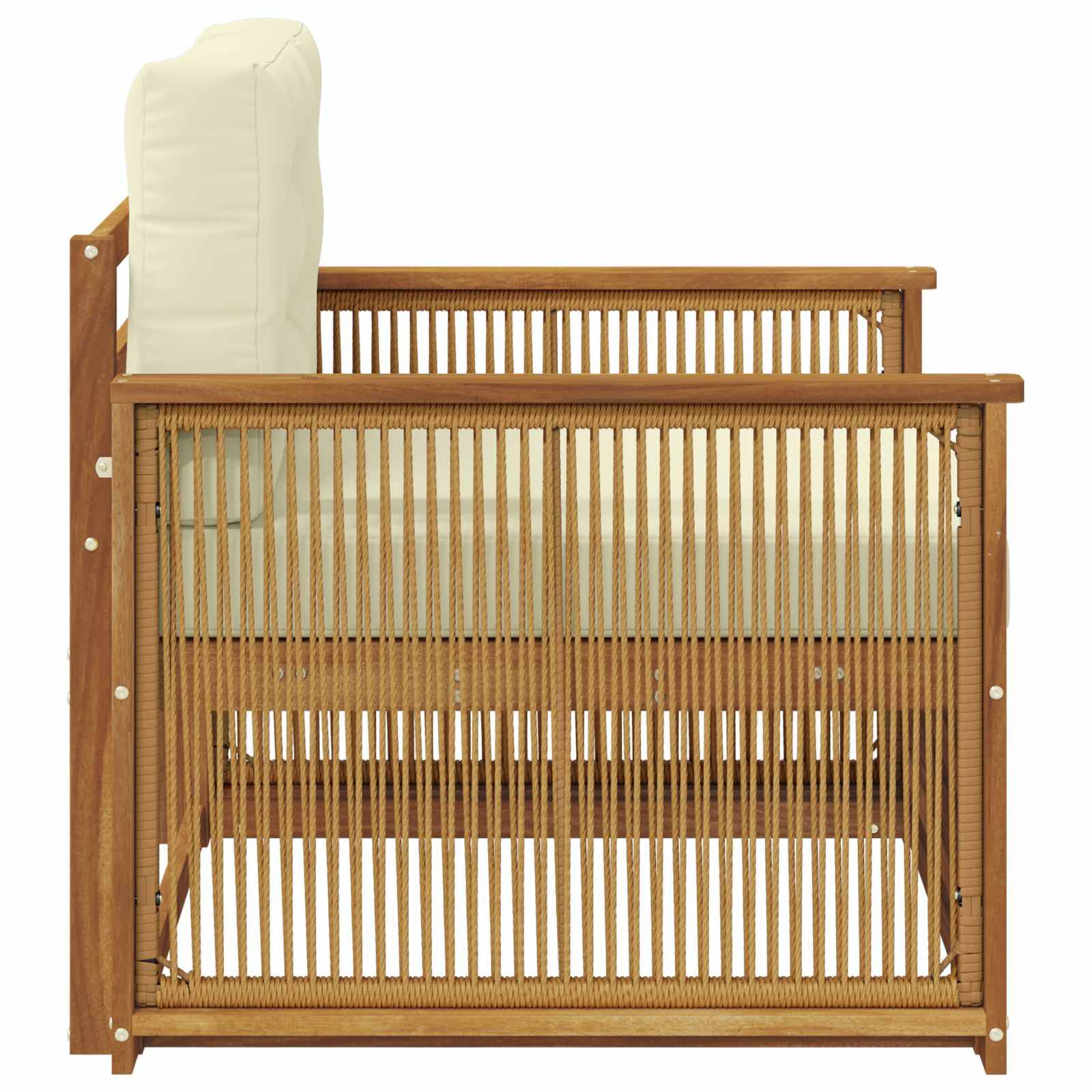 vidaXL Outdoor-Sofa Massivholz Akazie Natur und Creme