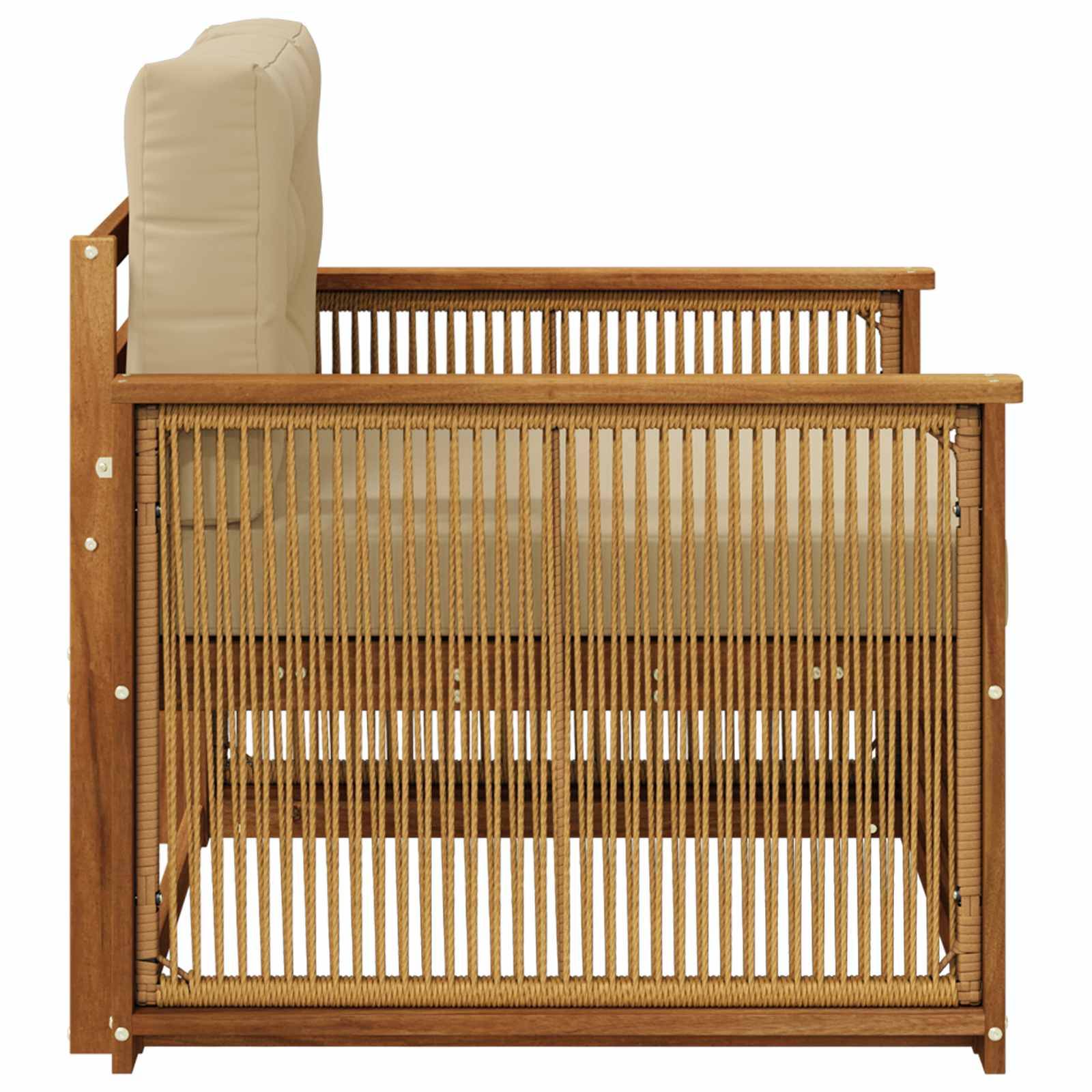 vidaXL Outdoor Mittelsofa Massivholz Akazie Natur