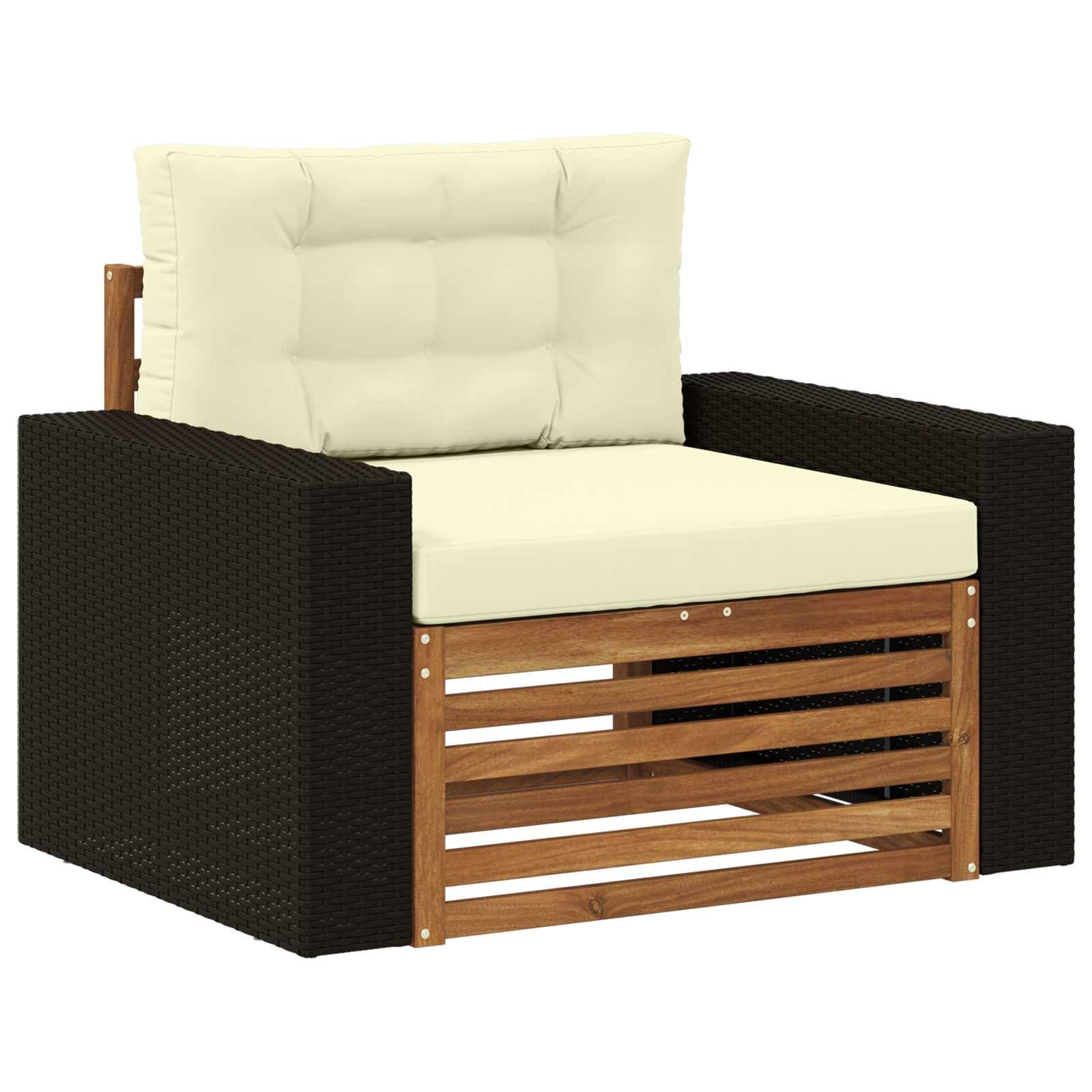 vidaXL Outdoor Mittelsofa Massivholz Akazie Natur
