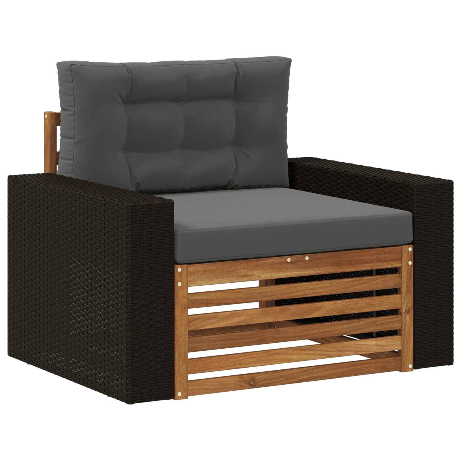 vidaXL Outdoor Mittelsofa Massivholz Akazie Natur