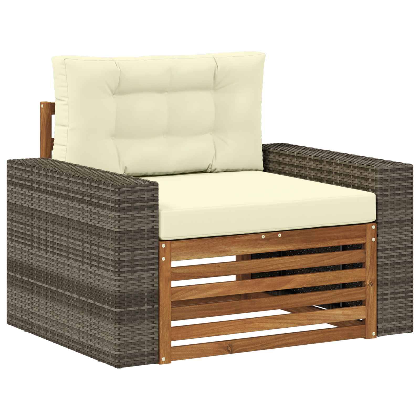 vidaXL Outdoor Mittelsofa Massivholz Akazie Natur