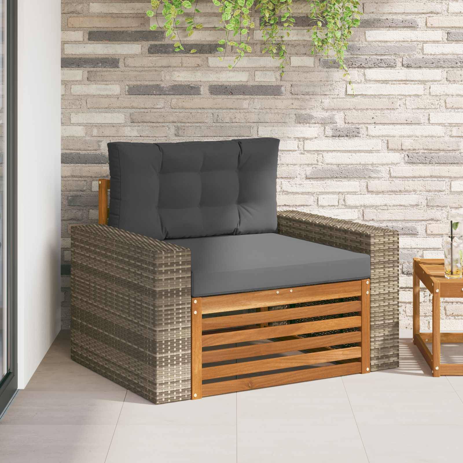 vidaXL Outdoor Mittelsofa Massivholz Akazie Natur