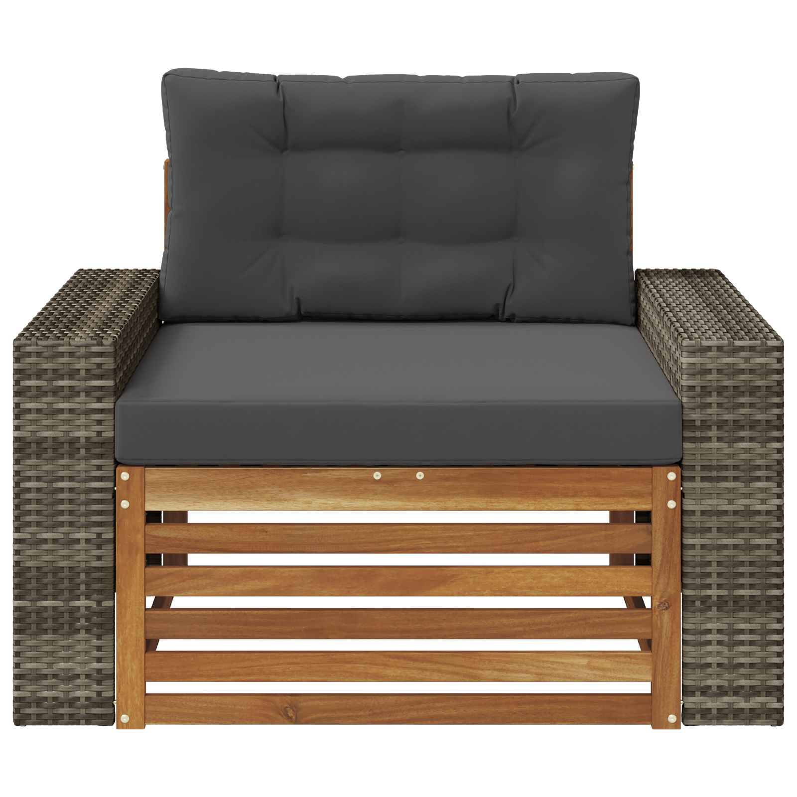 vidaXL Outdoor Mittelsofa Massivholz Akazie Natur