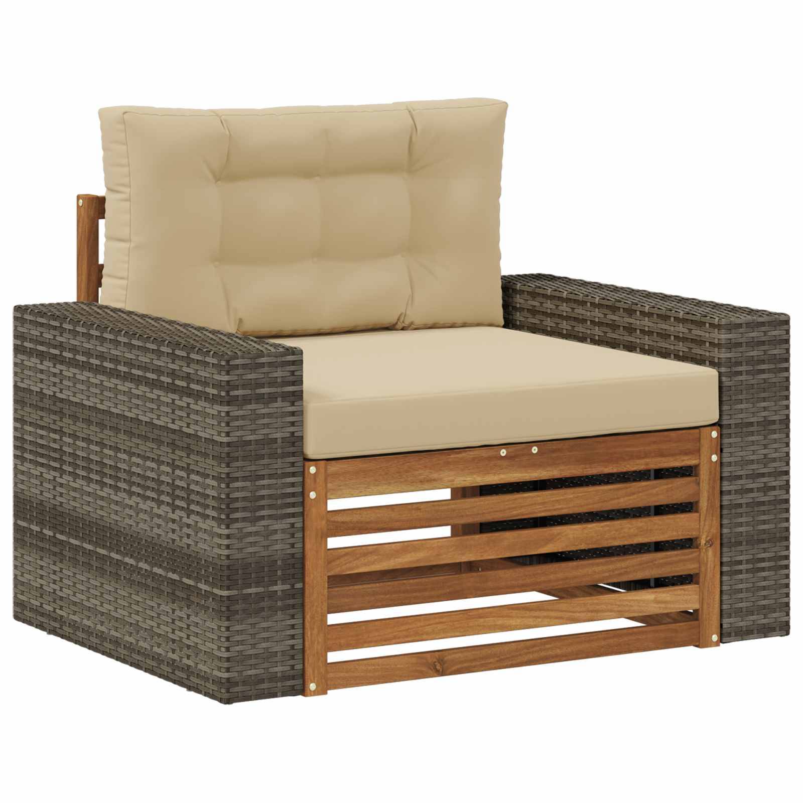 vidaXL Outdoor Mittelsofa Massivholz Akazie Natur