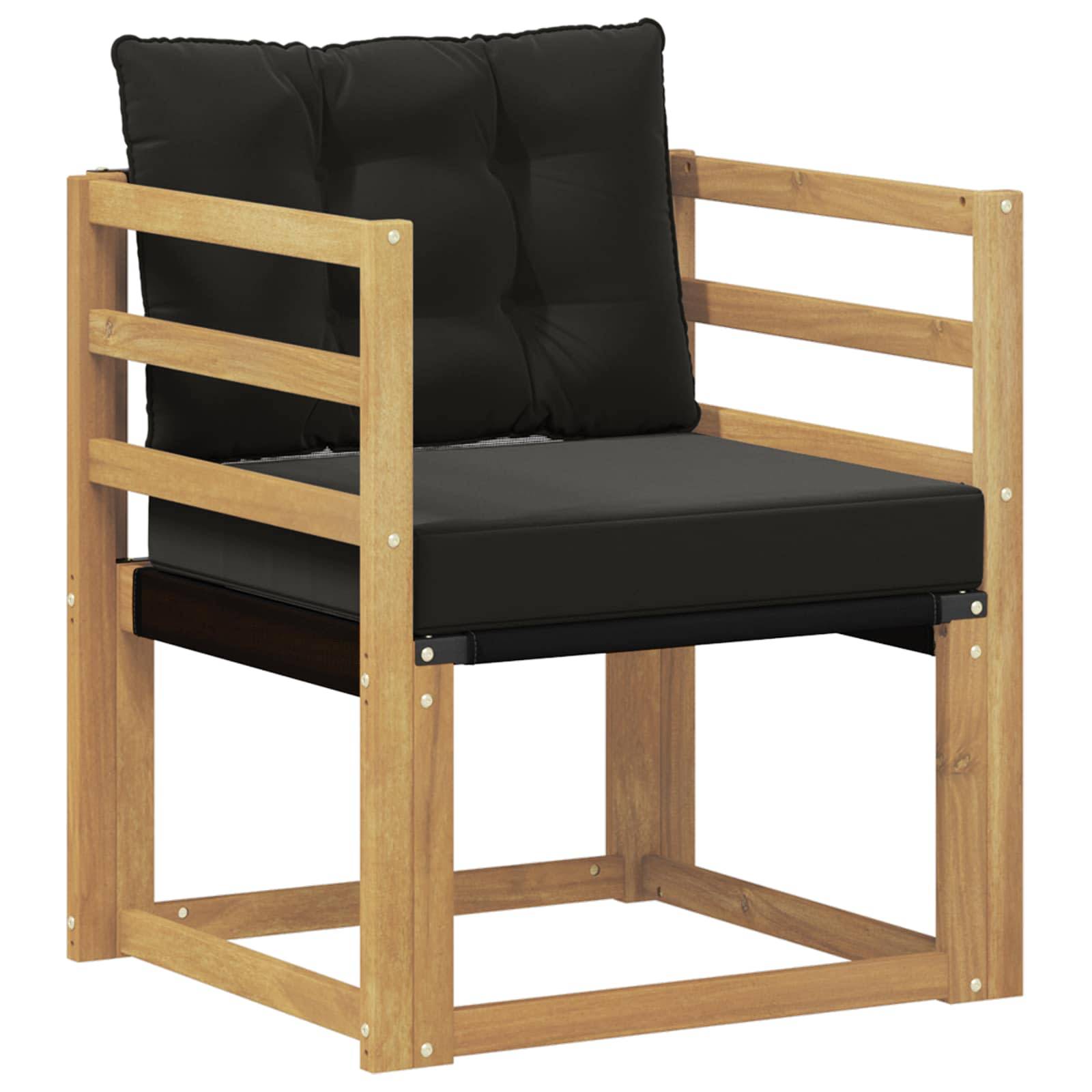 vidaXL Outdoor-Sofa Massives Akazienholz und Textilene Weiß