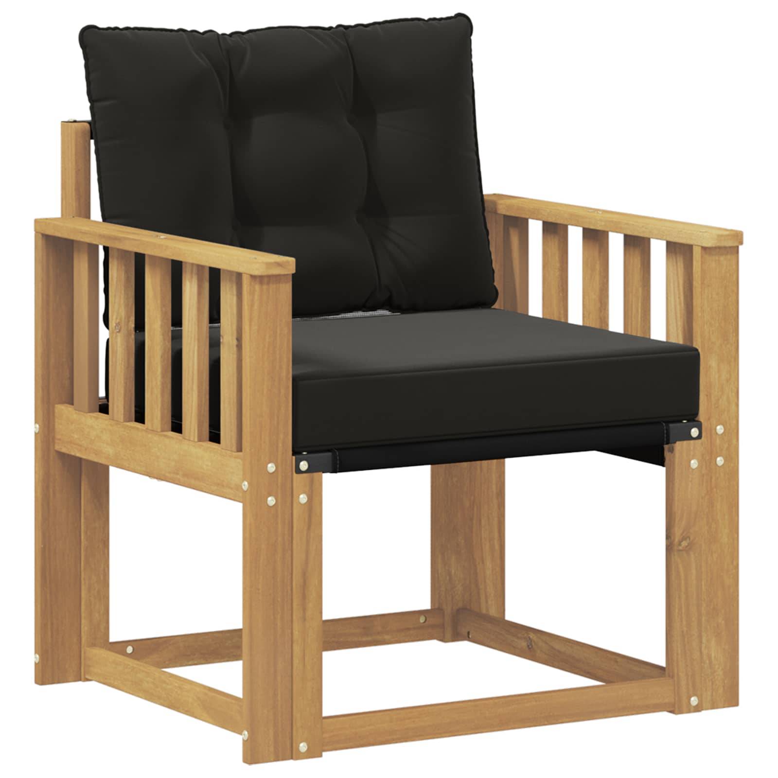 vidaXL Outdoor-Sofa Massives Akazienholz und Textilene Weiß