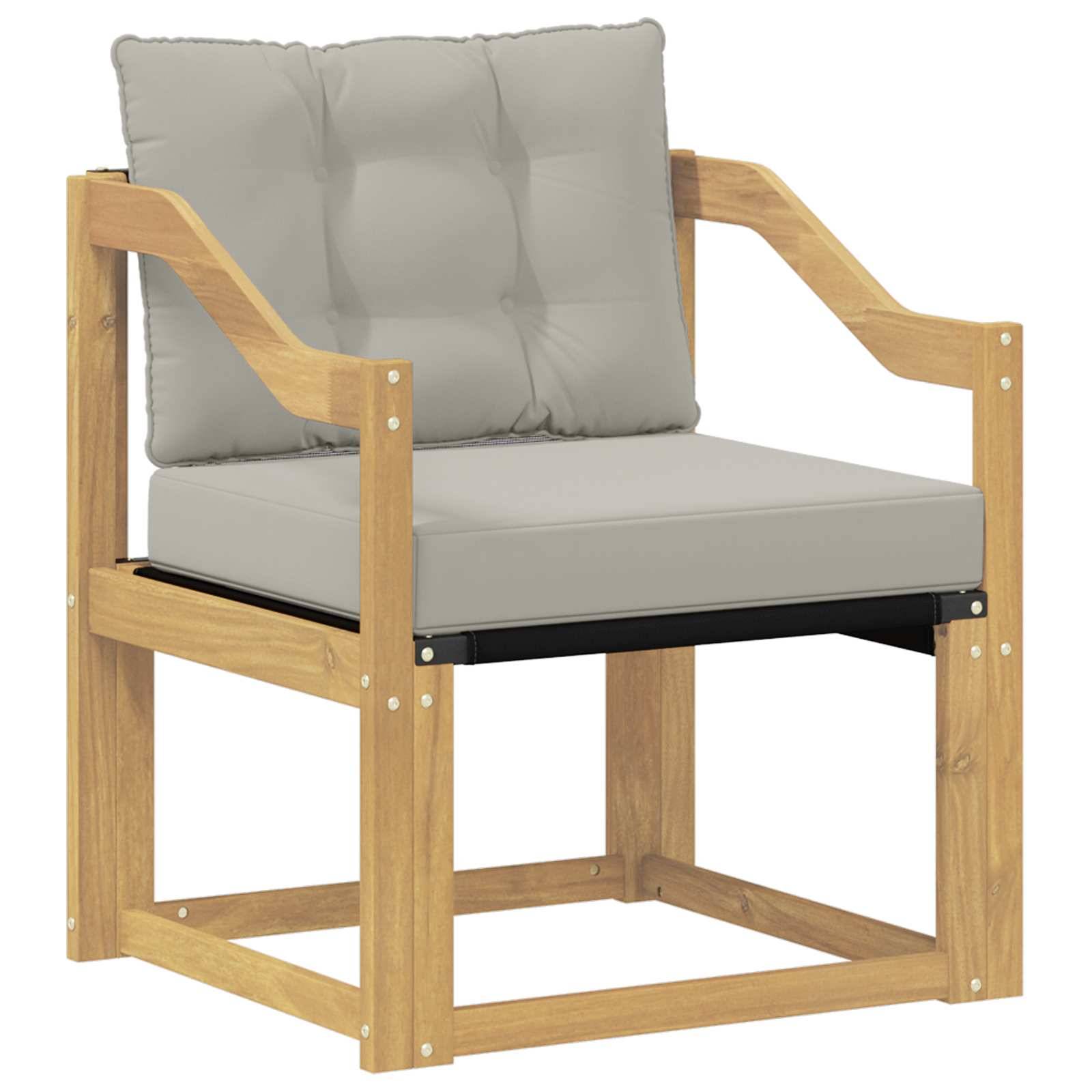 vidaXL Outdoor-Sofa Massivholz Akazie Weiß und Hellgrau