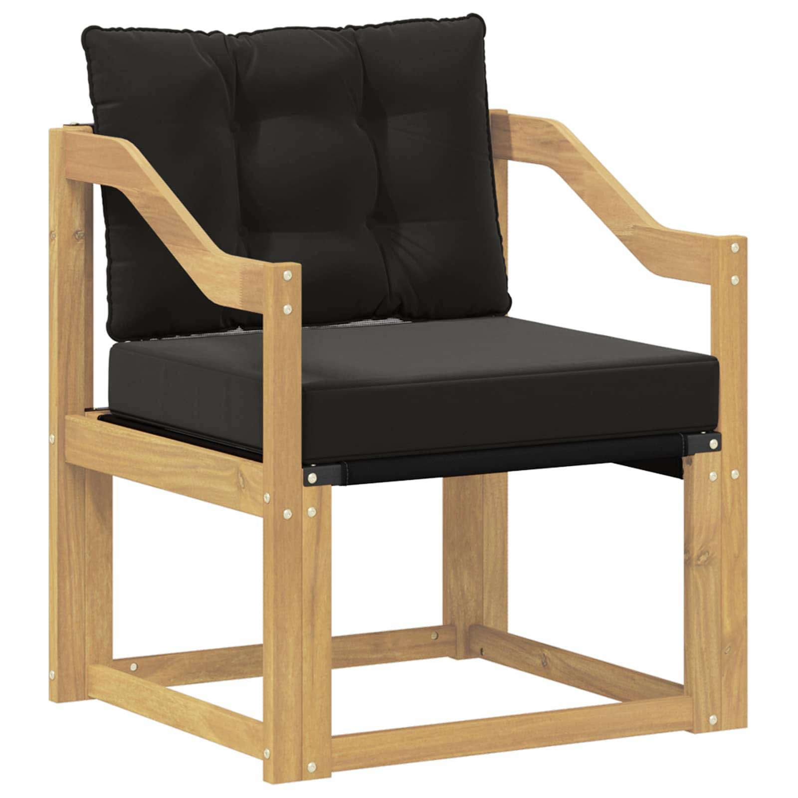 vidaXL Outdoor-Sofa Massives Akazienholz und Textilene Weiß