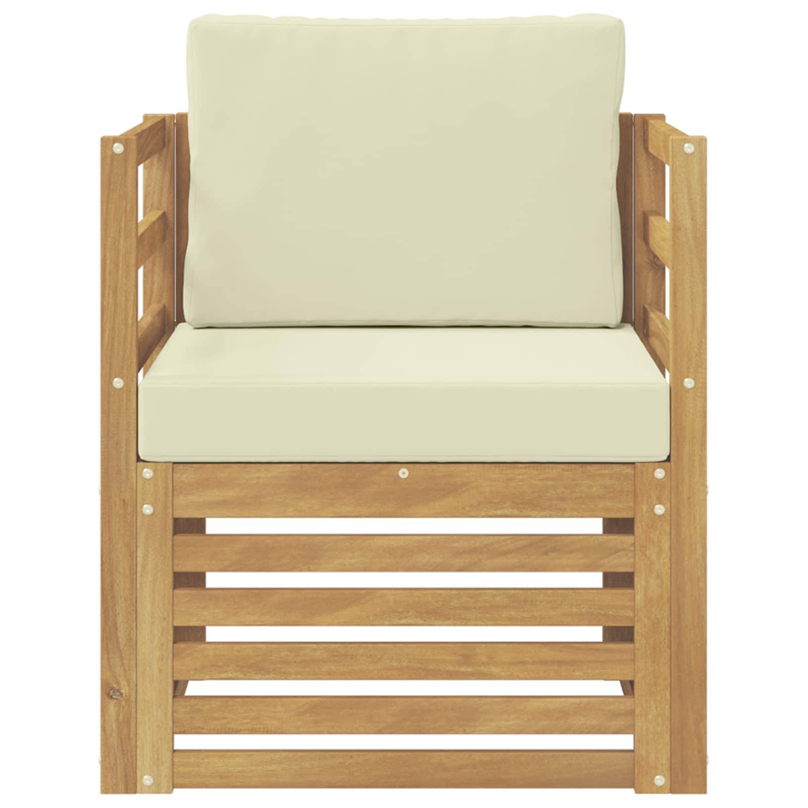 vidaXL Outdoor-Sofa Polyester Weiß und Creme