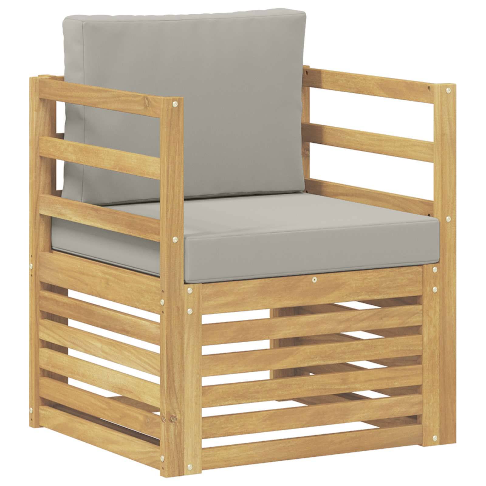 vidaXL Outdoor-Sofa Polyester Weiß und Hellgrau
