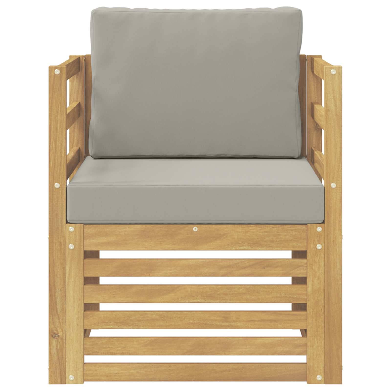 vidaXL Outdoor-Sofa Polyester Weiß und Hellgrau