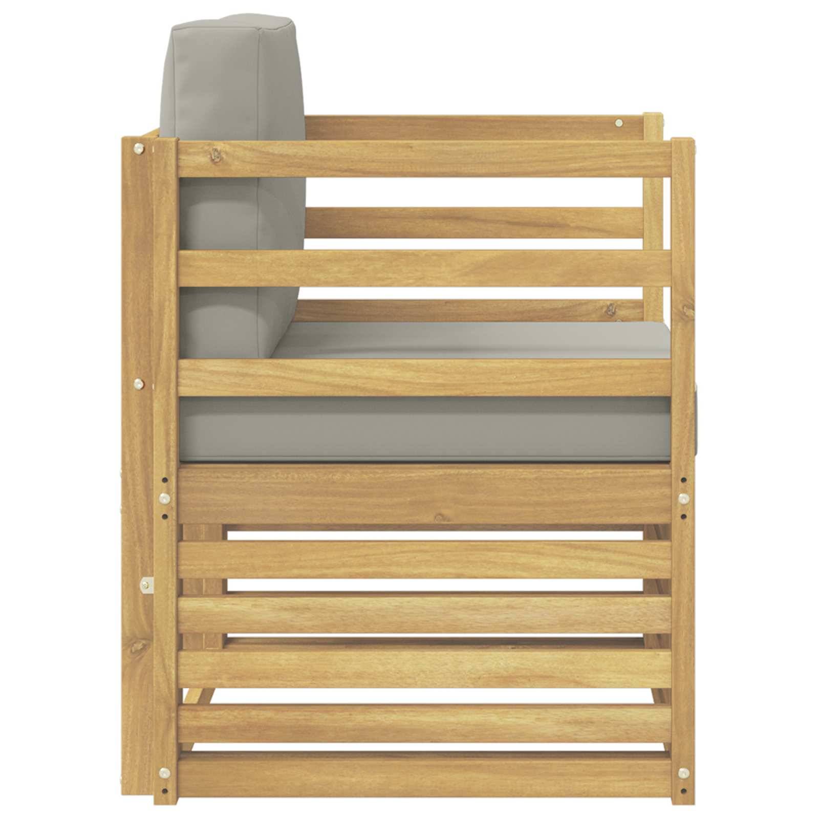 vidaXL Outdoor-Sofa Polyester Weiß und Hellgrau