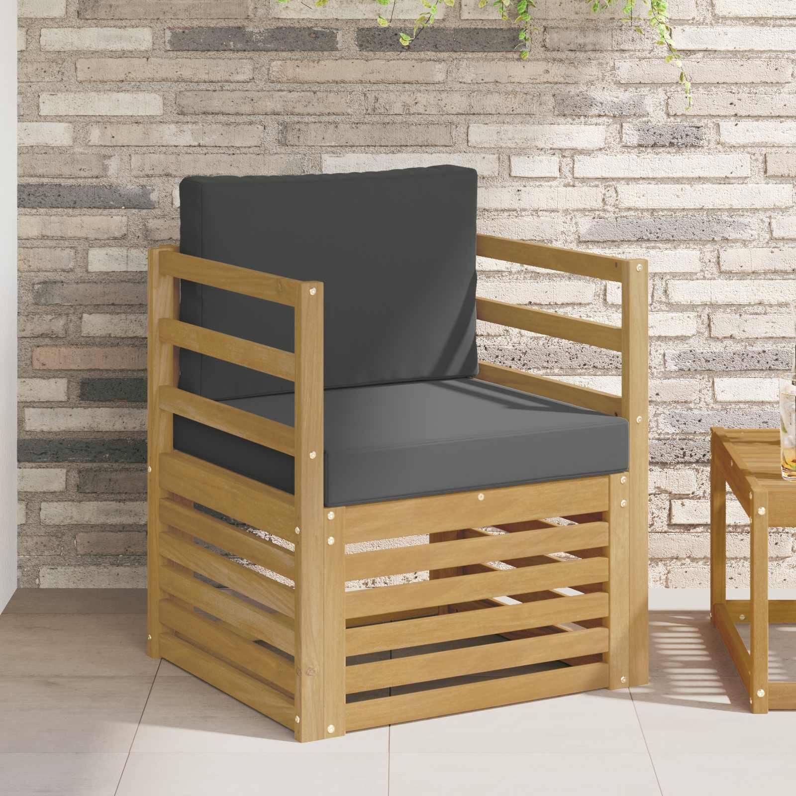 vidaXL Outdoor-Sofa Polyester Weiß und Anthrazit