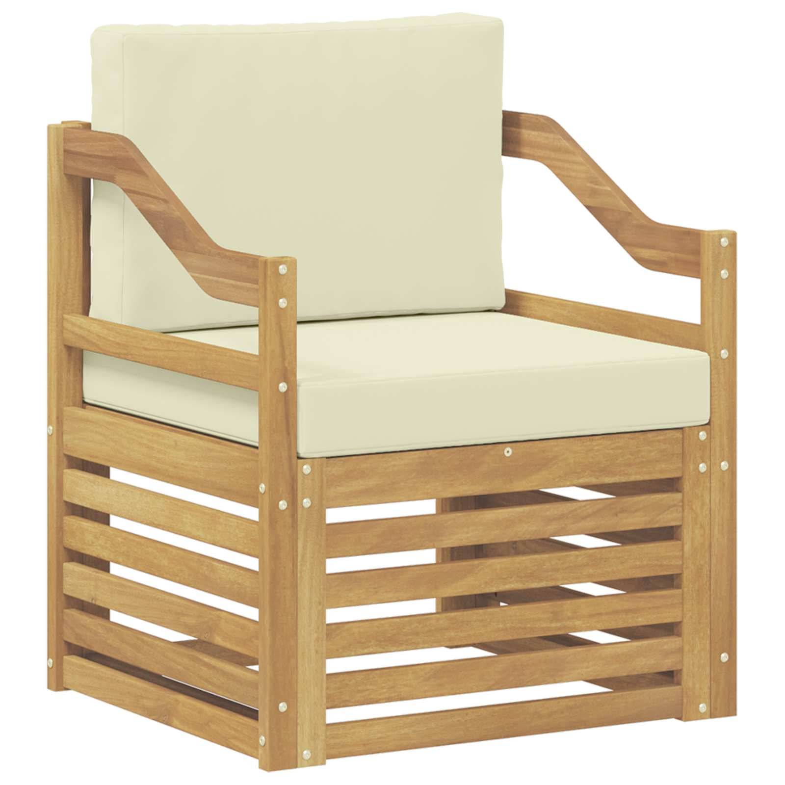 vidaXL Outdoor-Sofa Polyester Weiß und Creme