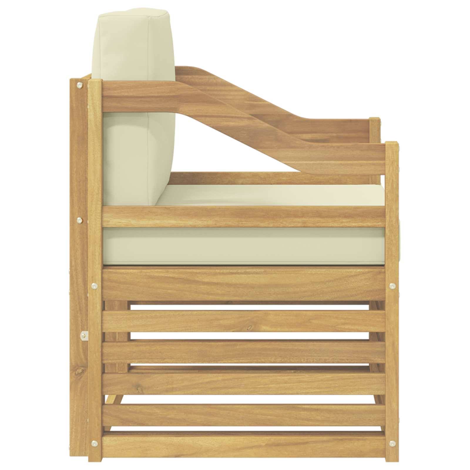 vidaXL Outdoor-Sofa Polyester Weiß und Creme