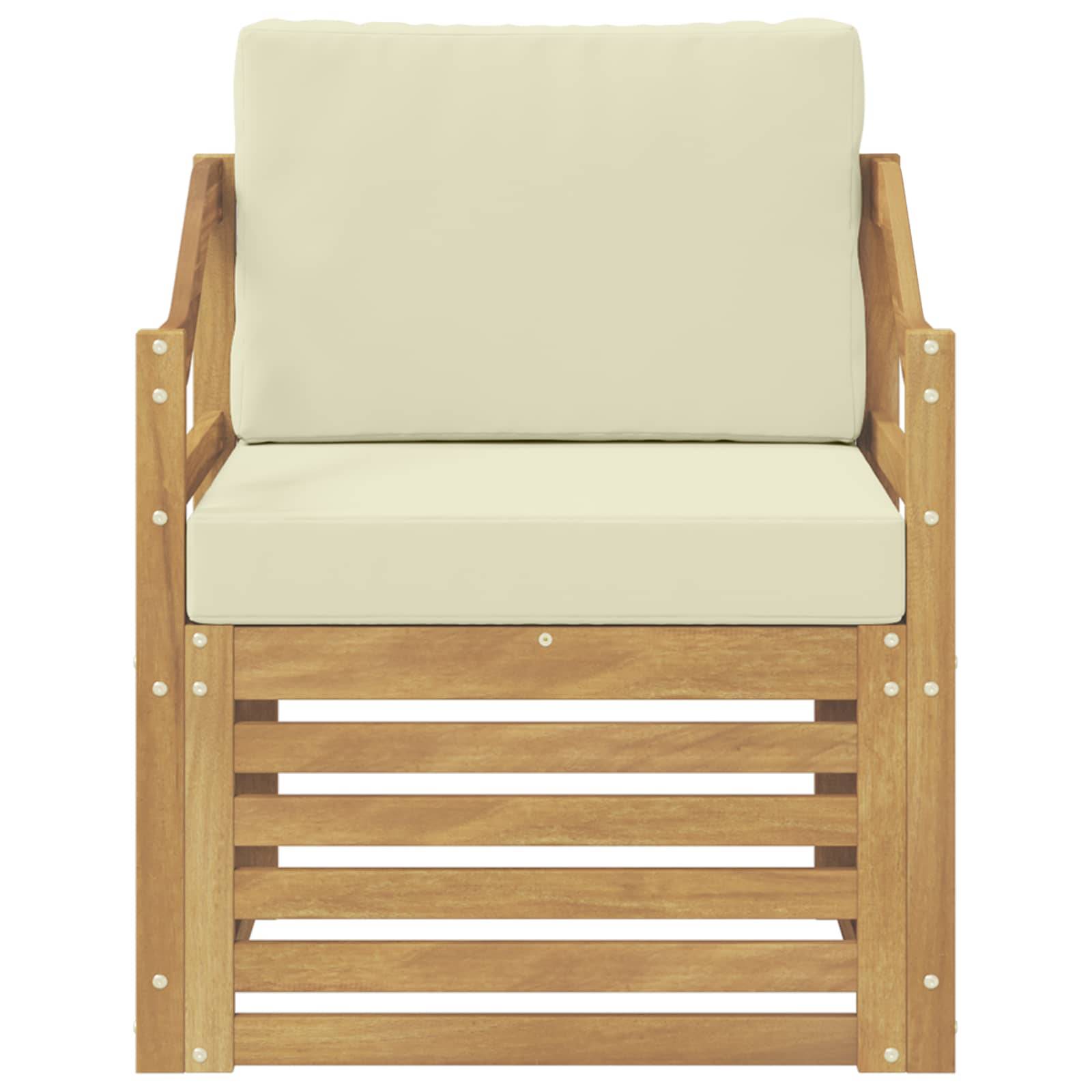 vidaXL Outdoor-Sofa Polyester Weiß und Creme