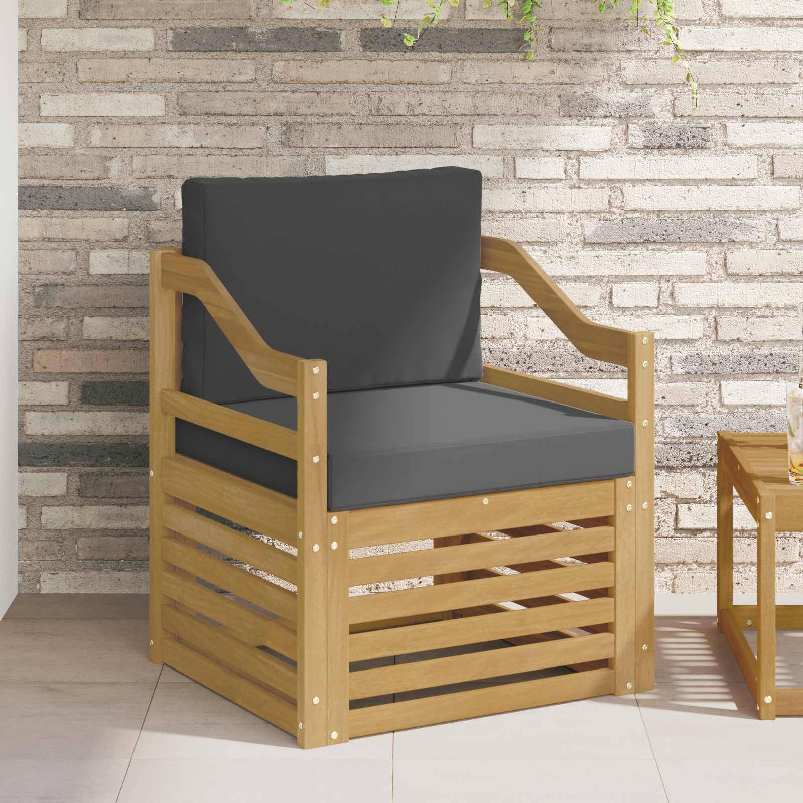 vidaXL Outdoor-Sofa Polyester Weiß und Anthrazit