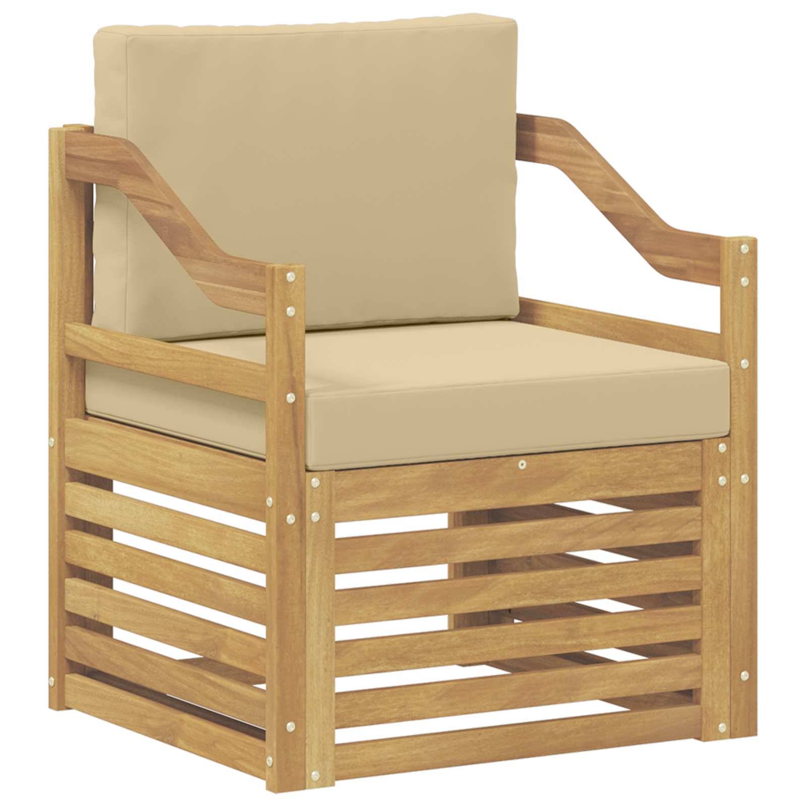 vidaXL Outdoor-Sofa Polyester Weiß und Beige
