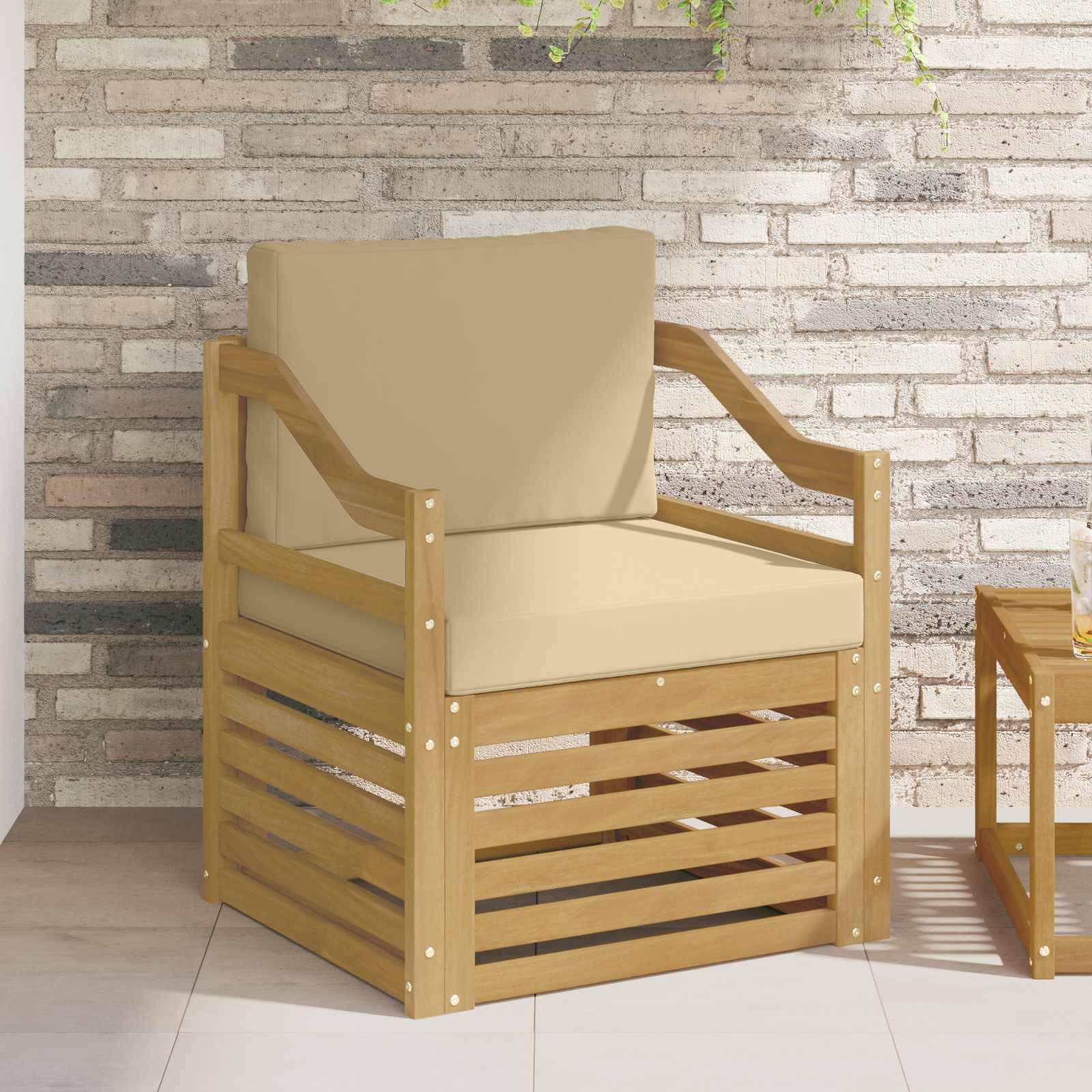 vidaXL Outdoor-Sofa Polyester Weiß und Beige