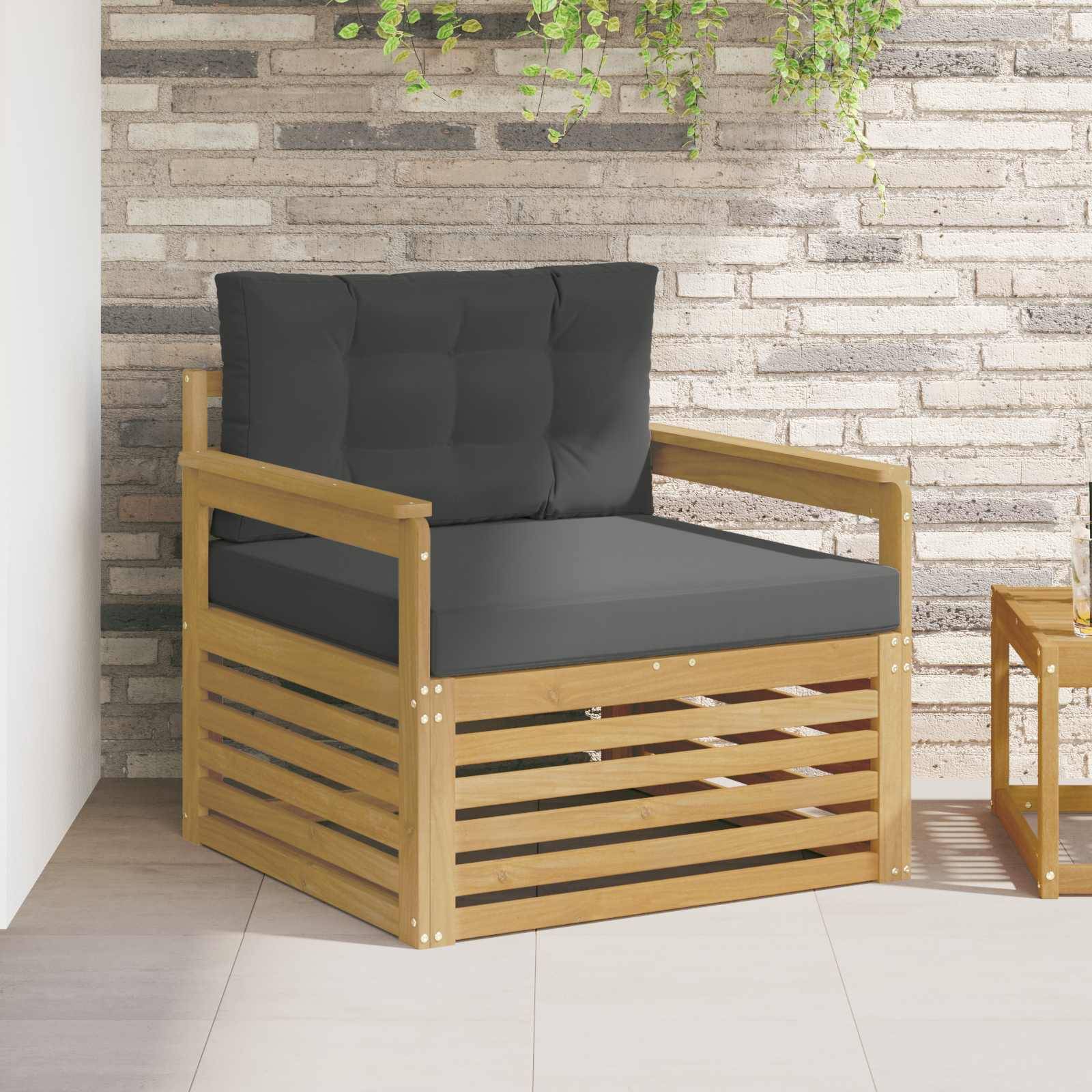 vidaXL Outdoor-Sofa Polyester Weiß und Anthrazit