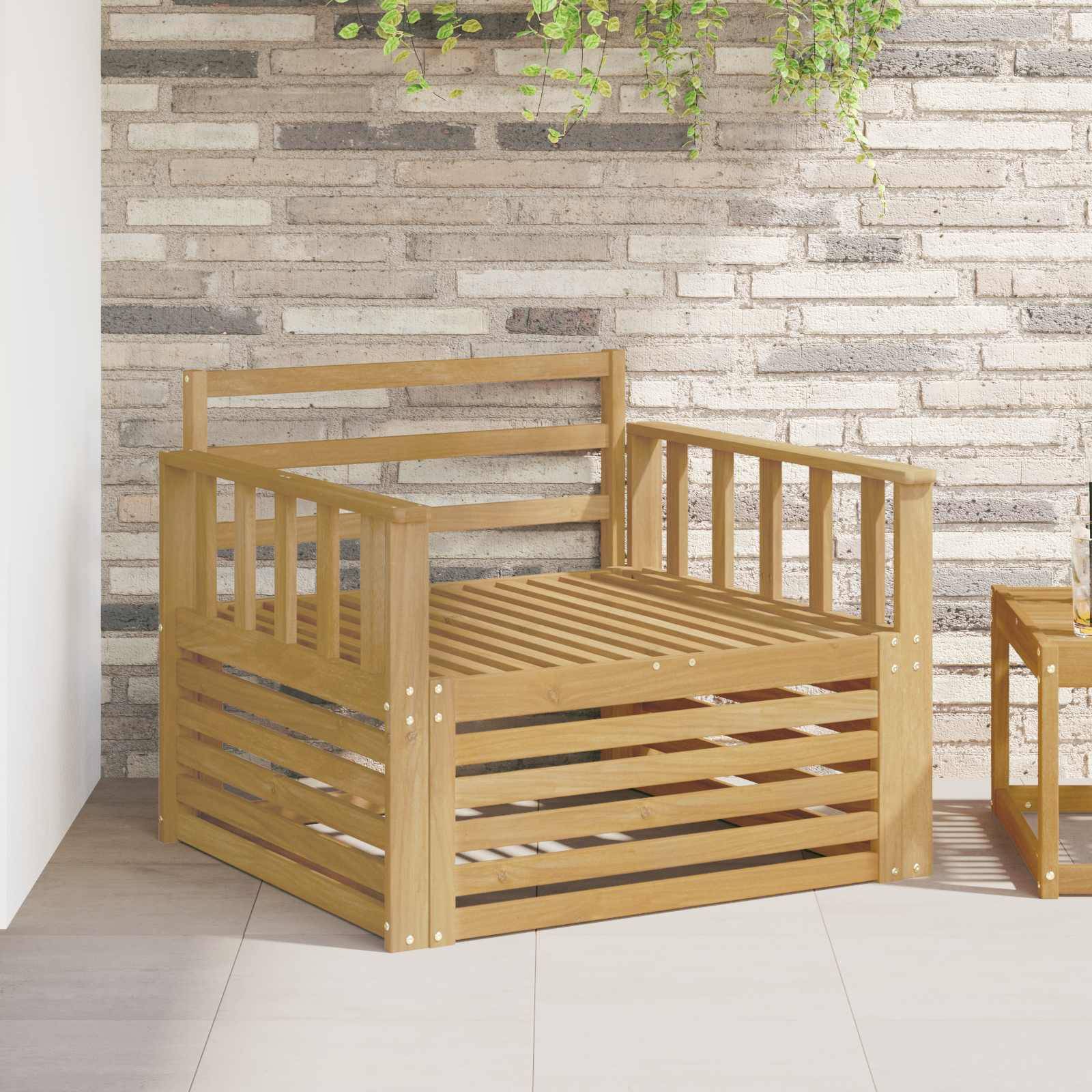 vidaXL Outdoor-Sofa Massivholz Akazie Weiß