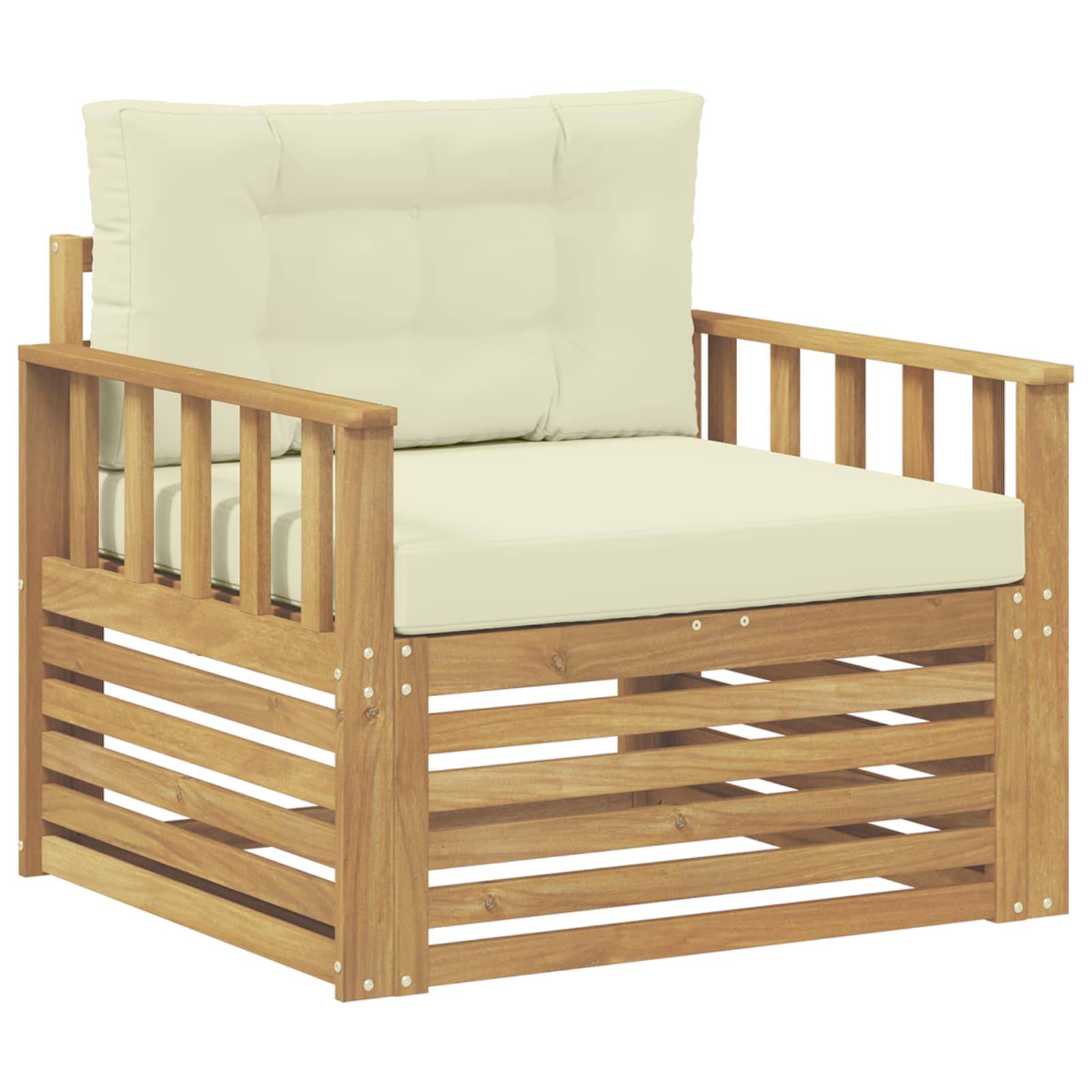 vidaXL Outdoor-Sofa Polyester Weiß und Creme