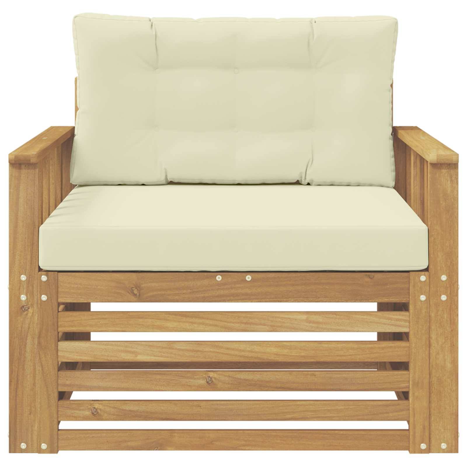 vidaXL Outdoor-Sofa Polyester Weiß und Creme