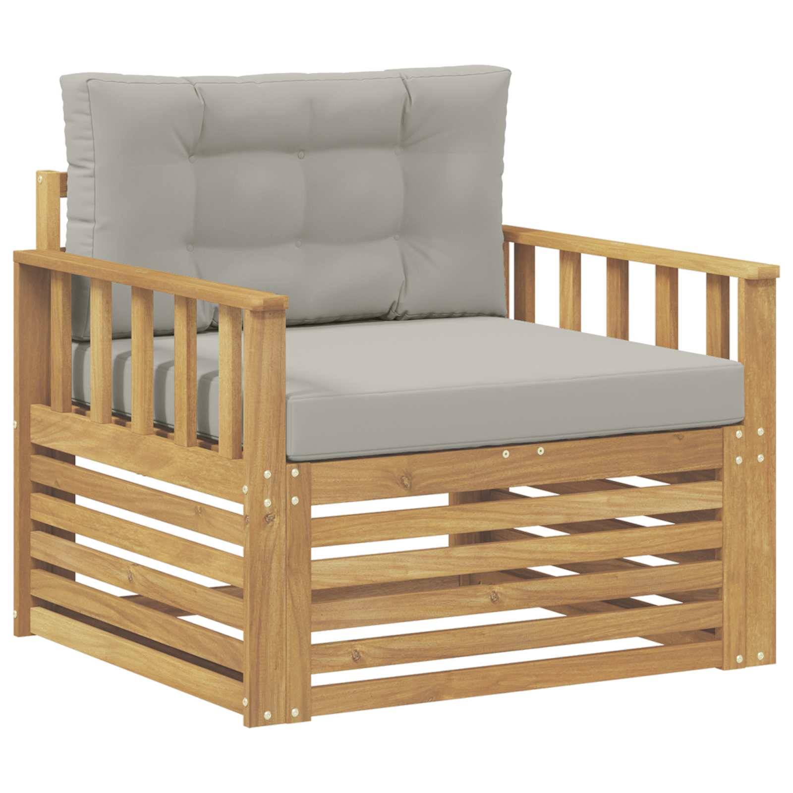 vidaXL Outdoor-Sofa Polyester Weiß und Hellgrau