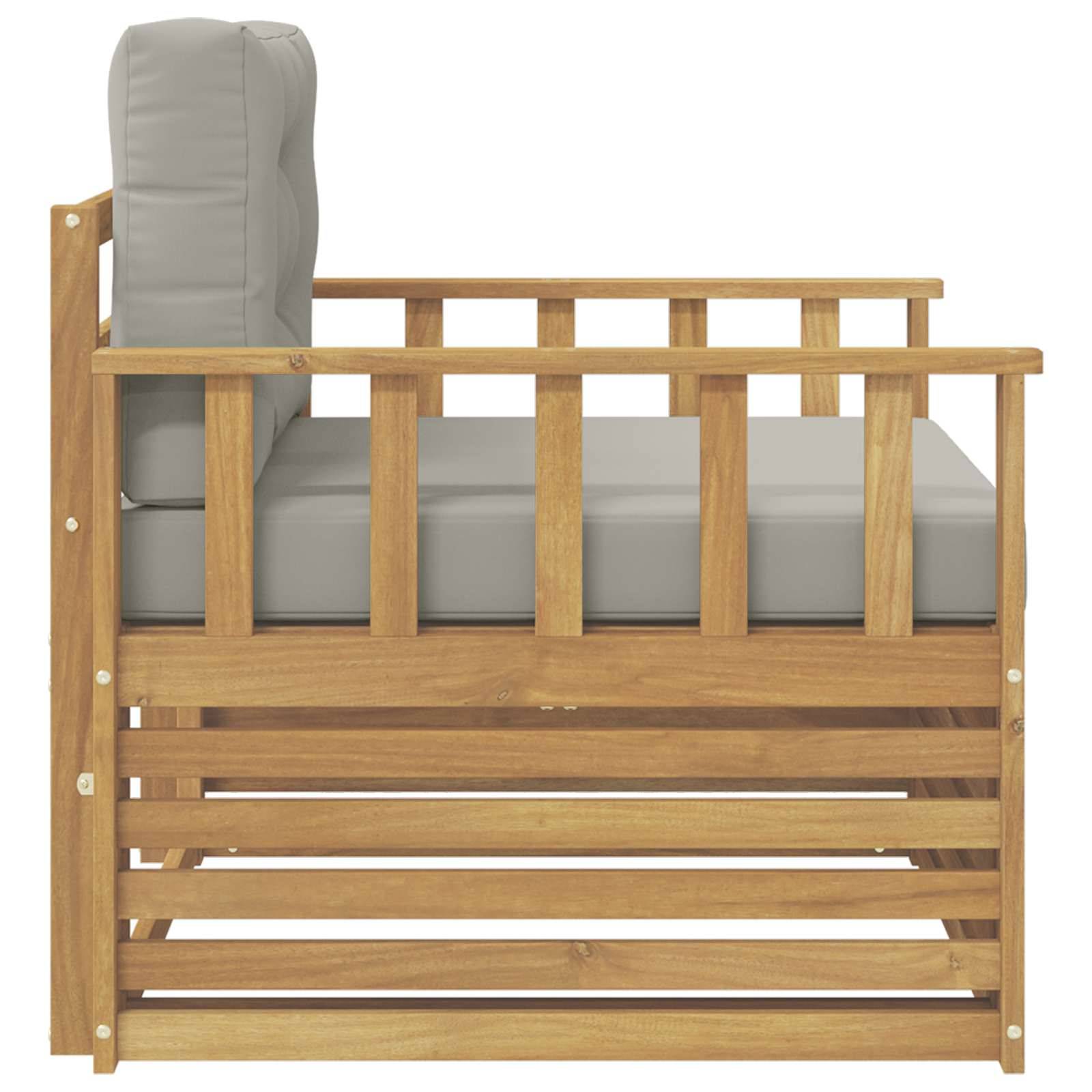 vidaXL Outdoor-Sofa Polyester Weiß und Hellgrau