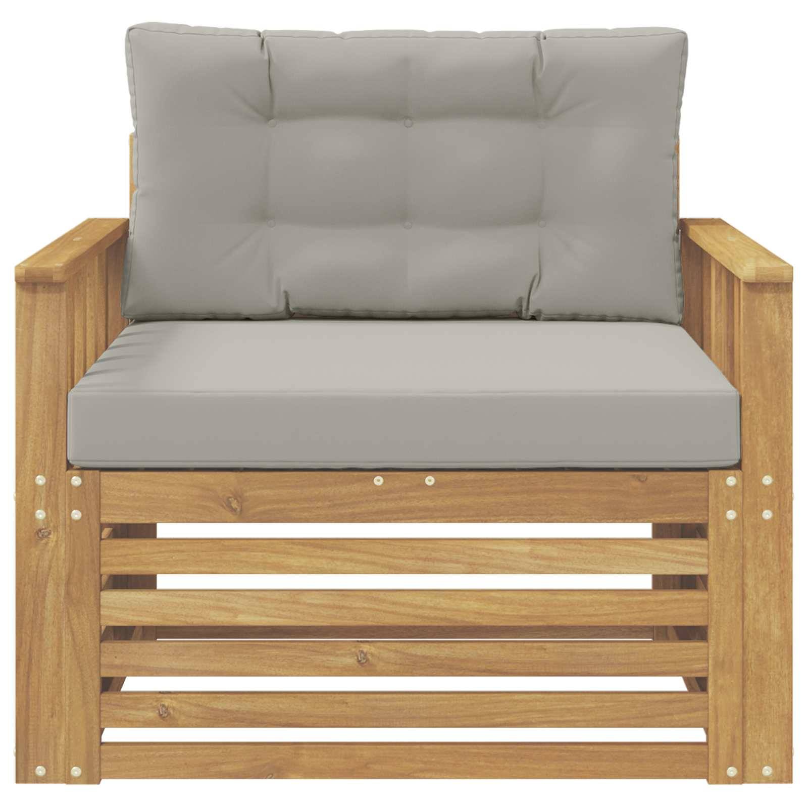 vidaXL Outdoor-Sofa Polyester Weiß und Hellgrau