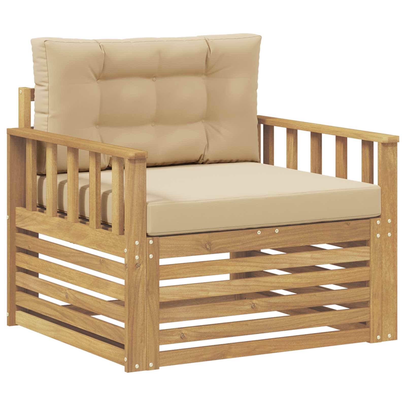 vidaXL Outdoor-Sofa Polyester Weiß und Beige