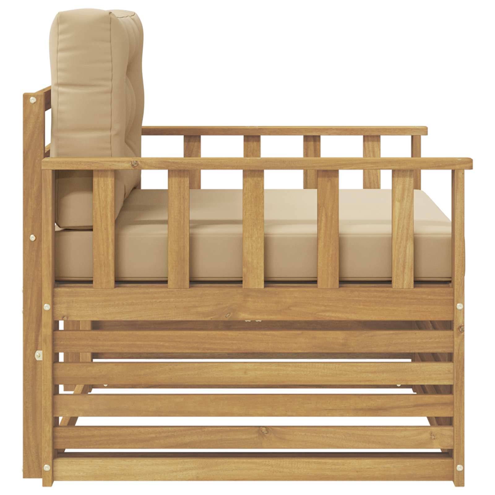 vidaXL Outdoor-Sofa Polyester Weiß und Beige
